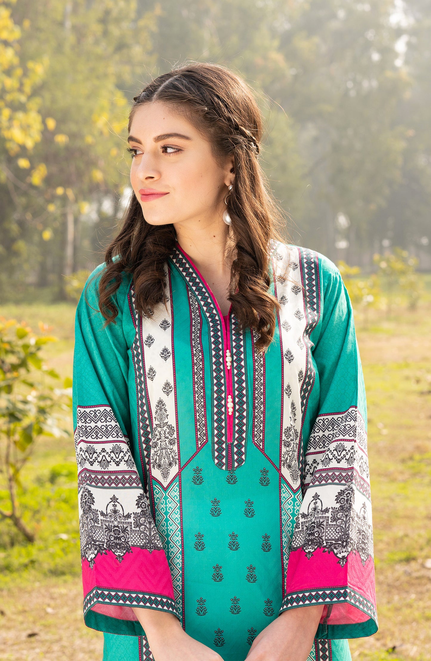 Stitched 1 Piece Printed Jacquard Shirt
