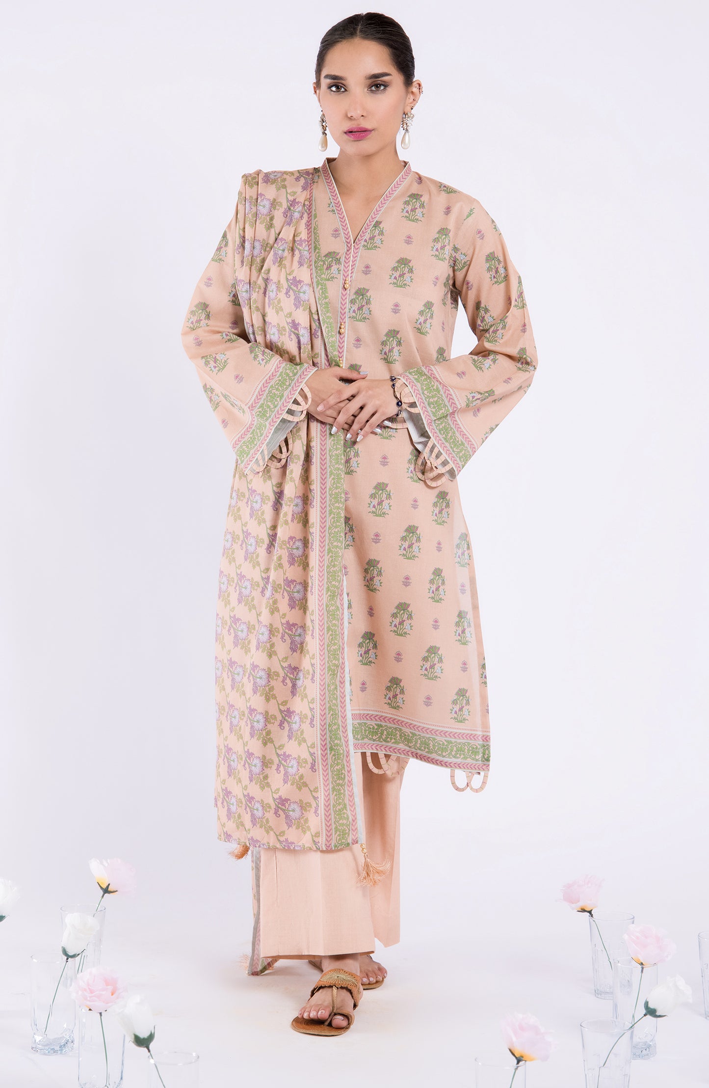 OTL-22-109/S PEACH LAWN  READY TO WEAR SHIRT DUPATTA PANTS