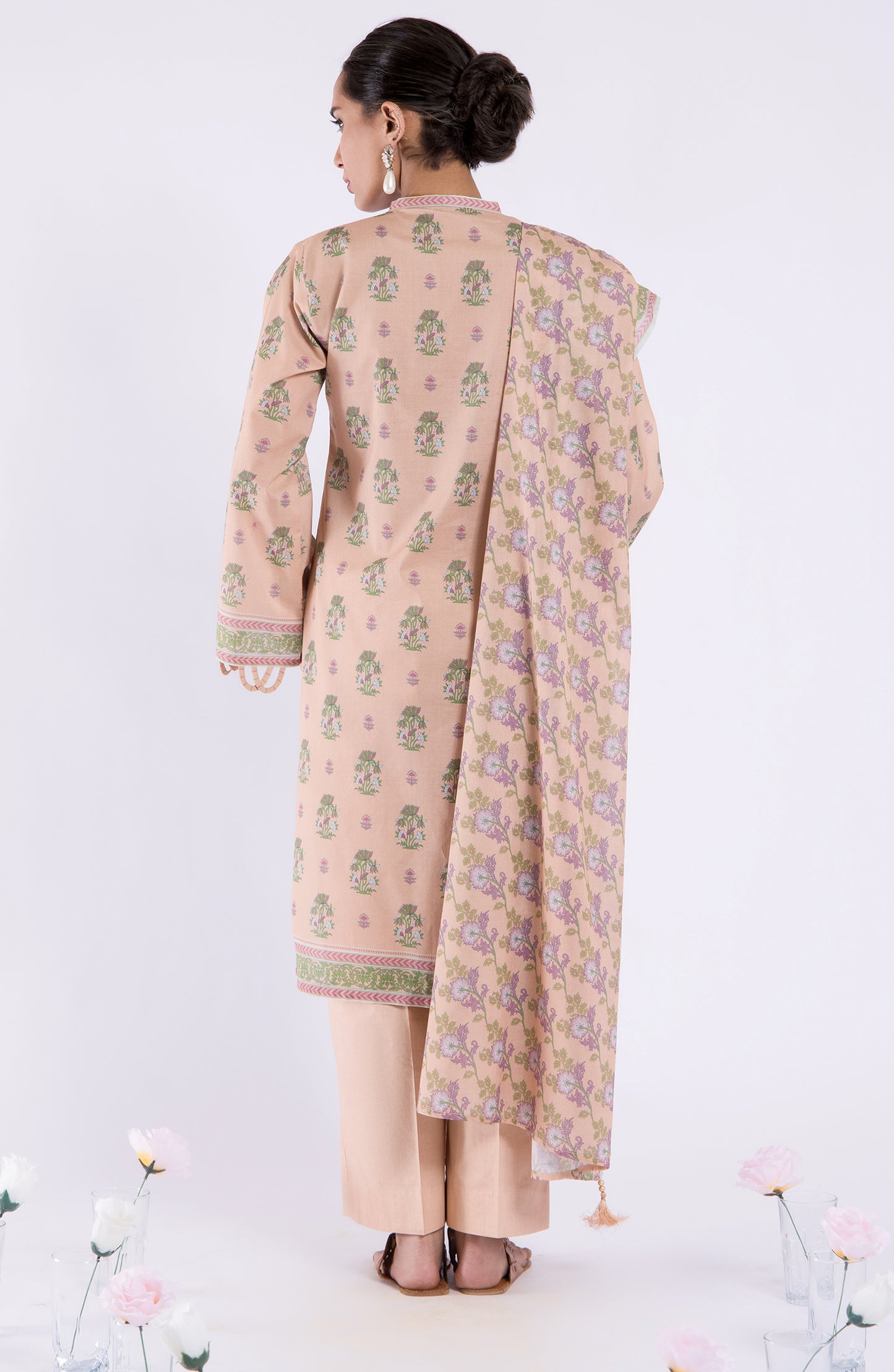 OTL-22-109/S PEACH LAWN  READY TO WEAR SHIRT DUPATTA PANTS