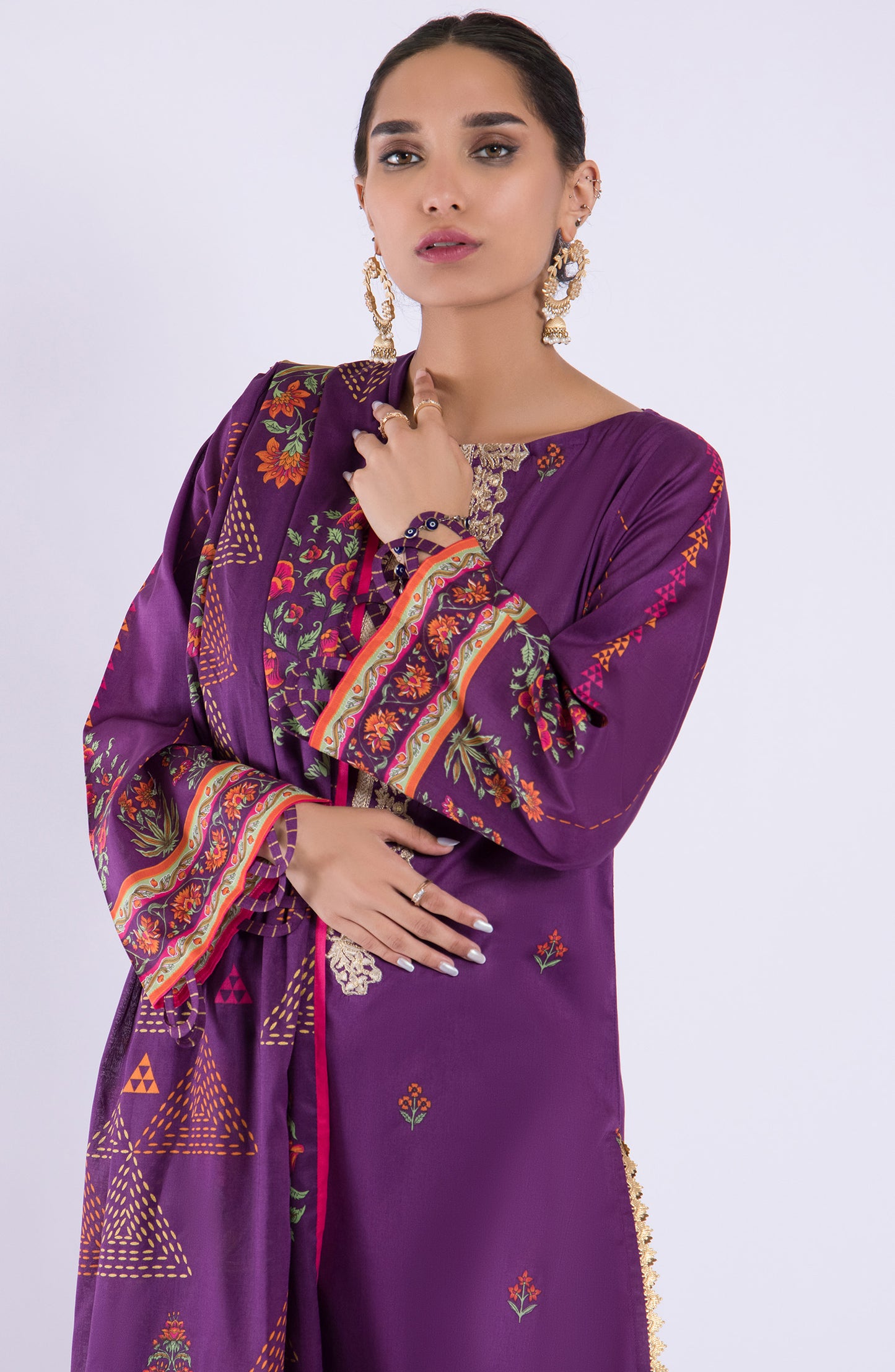 OTL-22-032/S PURPLE LAWN  READY TO WEAR SHIRT DUPATTA PANTS