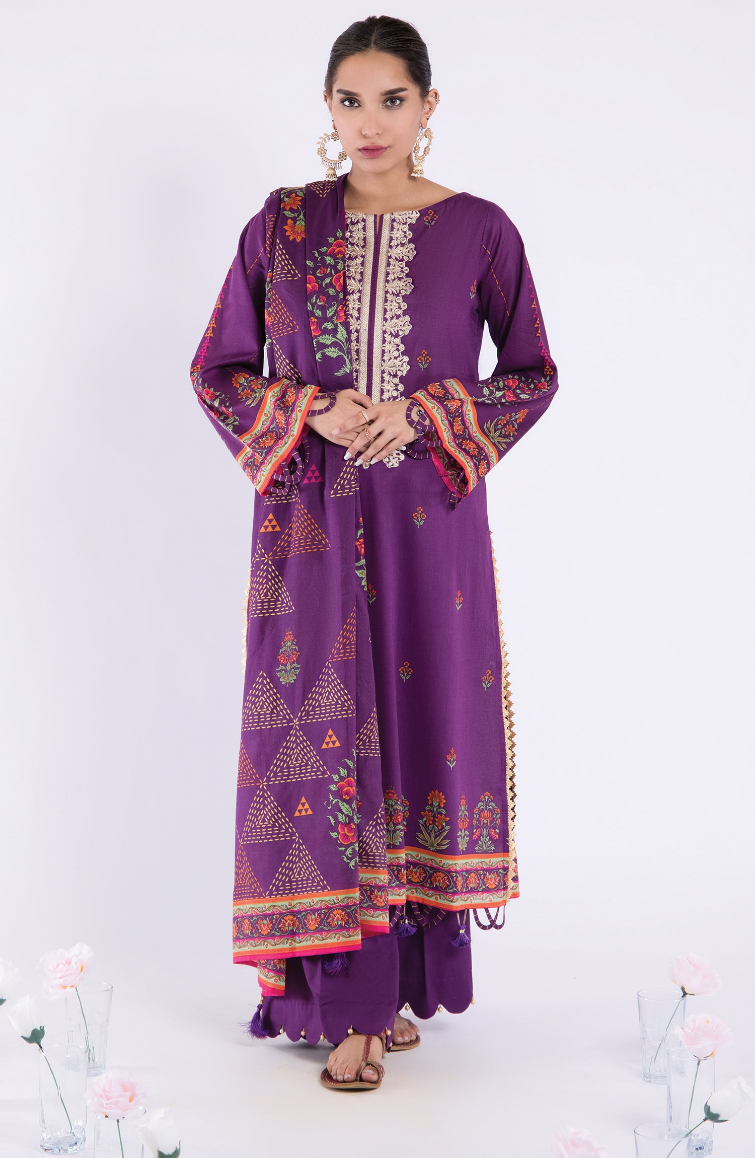 OTL-22-032/S PURPLE LAWN  READY TO WEAR SHIRT DUPATTA PANTS