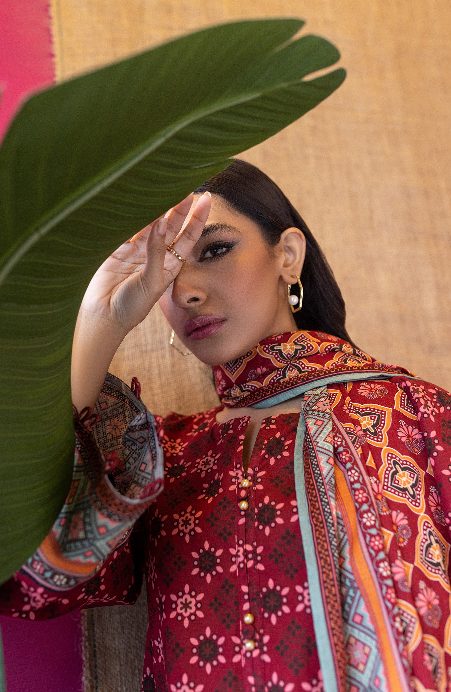 OTL-22-055/S MAROON KHADDAR  READY TO WEAR SHIRT DUPATTA PANTS