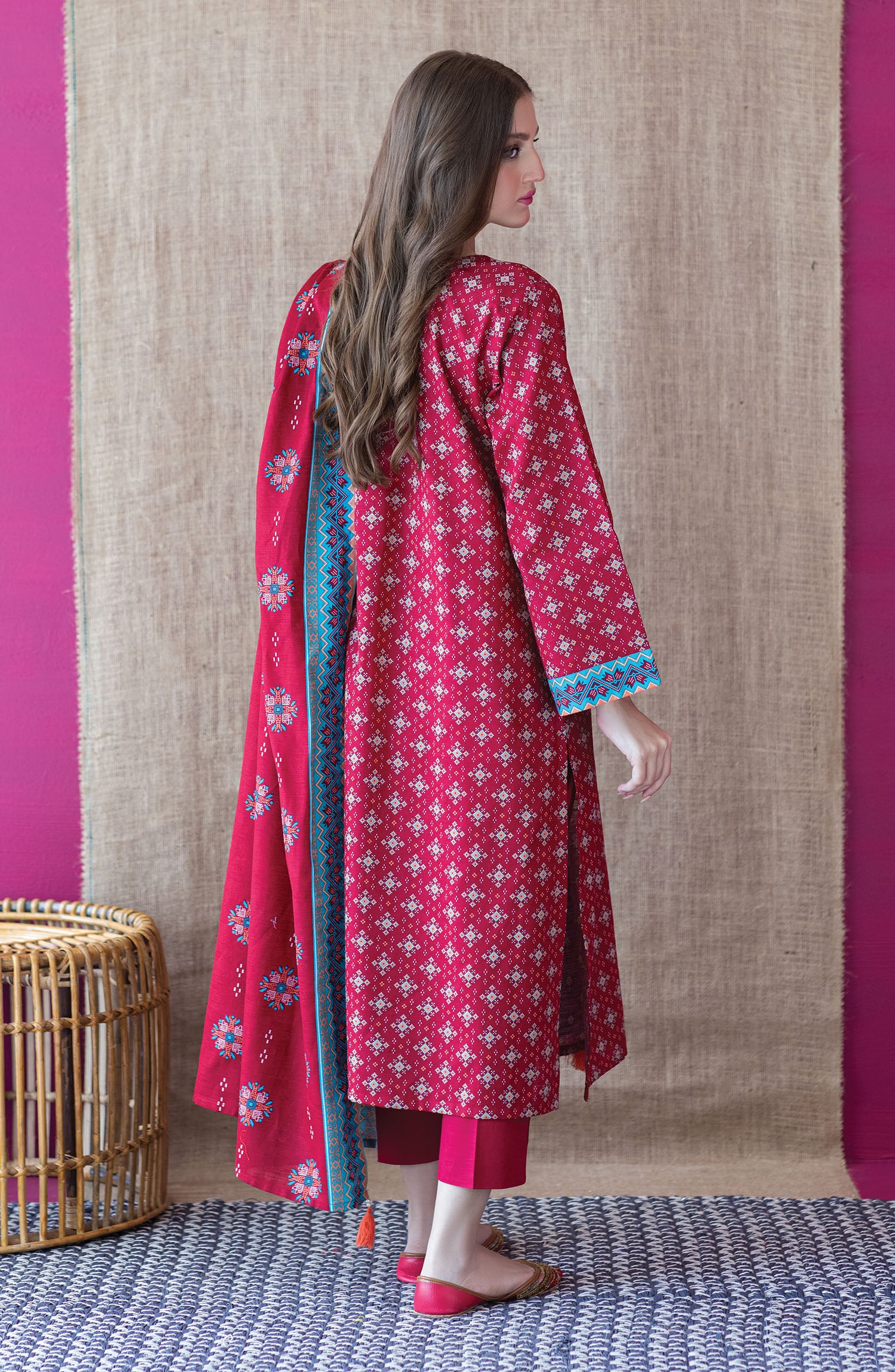 OTL-22-230/S MAROON KHADDAR  READY TO WEAR SHIRT DUPATTA PANTS