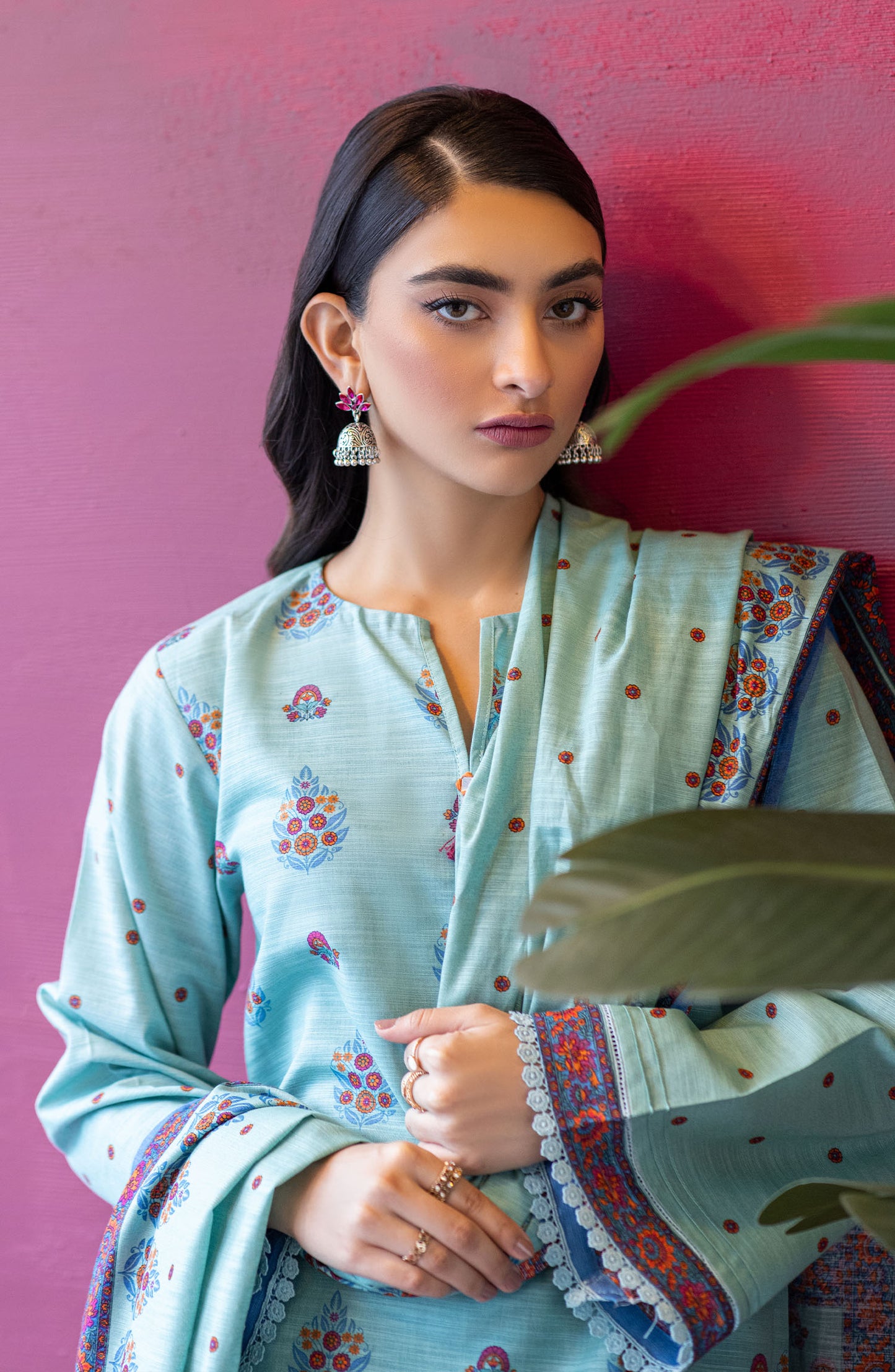 OTL-22-145/S TEAL KHADDAR  READY TO WEAR SHIRT DUPATTA PANTS
