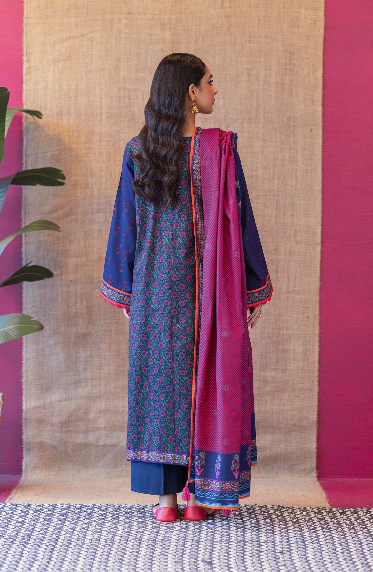 OTL-22-148/S BLUE KHADDAR  READY TO WEAR SHIRT DUPATTA PANTS