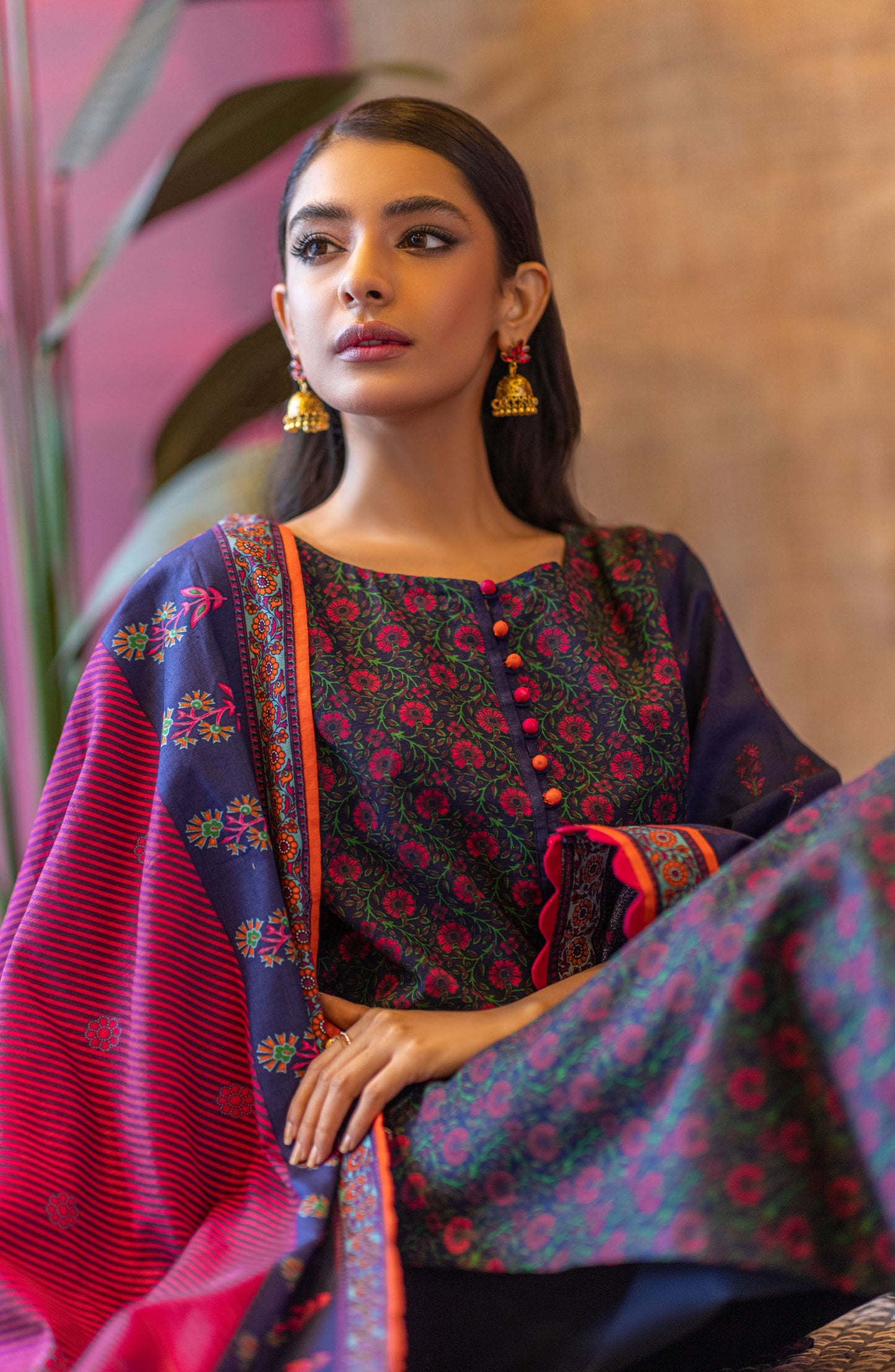 OTL-22-148/S BLUE KHADDAR  READY TO WEAR SHIRT DUPATTA PANTS