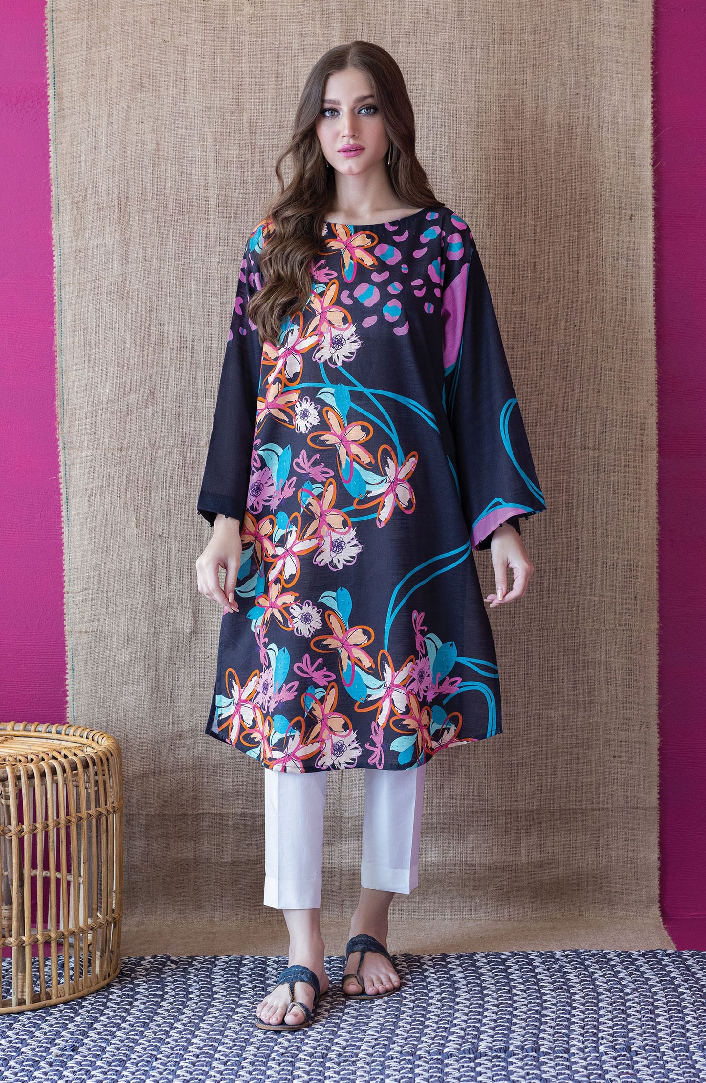 HCS-S-22-089/S BLACK KHADDAR SCSHIRT READY TO WEAR SHIRT