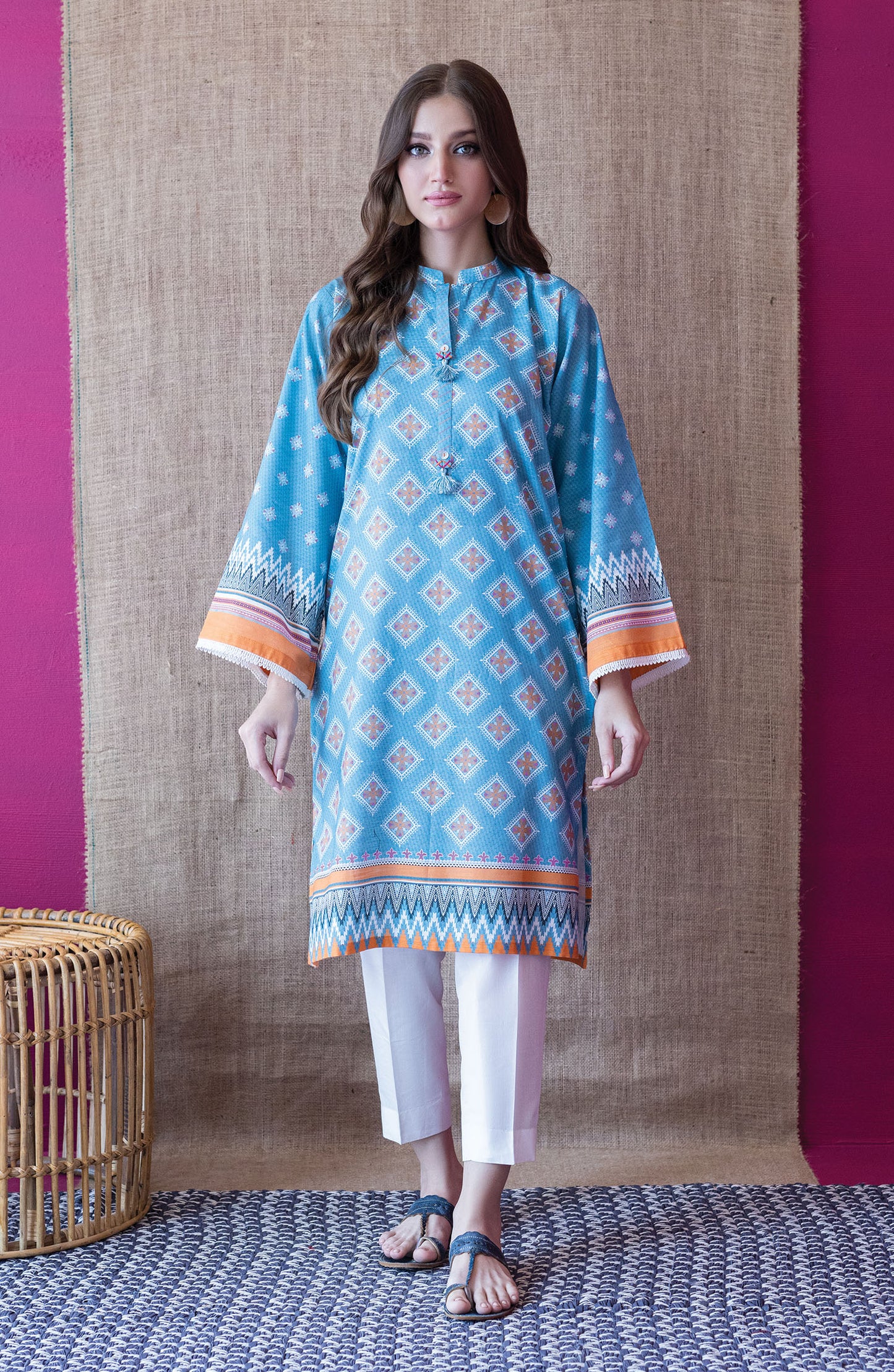HCS-S-22-091/S BLUE KHADDAR SCSHIRT READY TO WEAR SHIRT