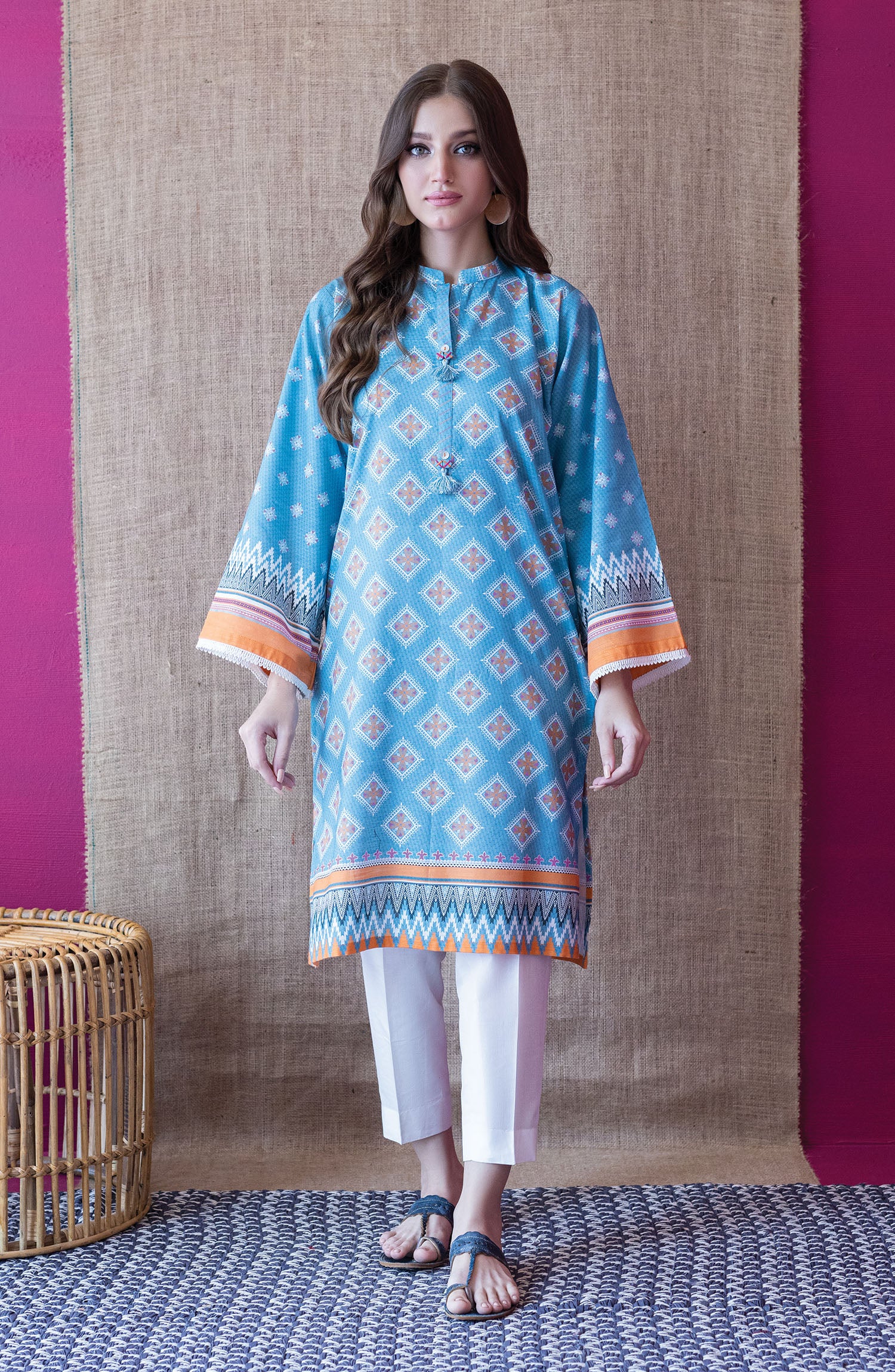 HCS-S-22-091/S BLUE KHADDAR SCSHIRT READY TO WEAR SHIRT