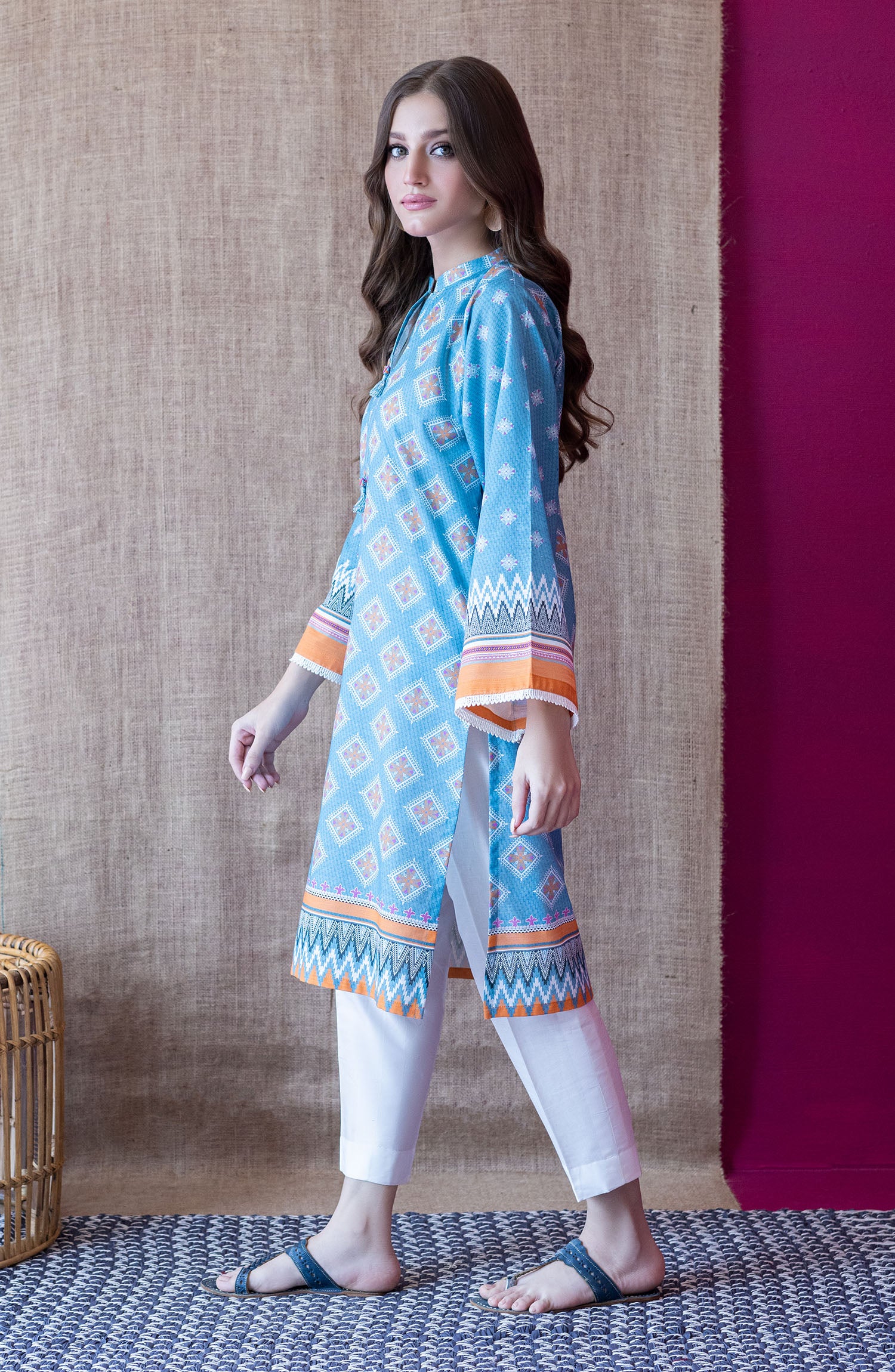 HCS-S-22-091/S BLUE KHADDAR SCSHIRT READY TO WEAR SHIRT