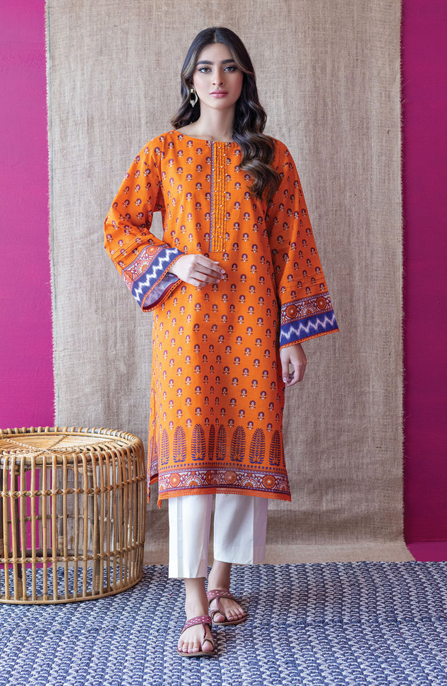 HCS-S-22-103/S ORANGE KHADDAR SCSHIRT READY TO WEAR SHIRT