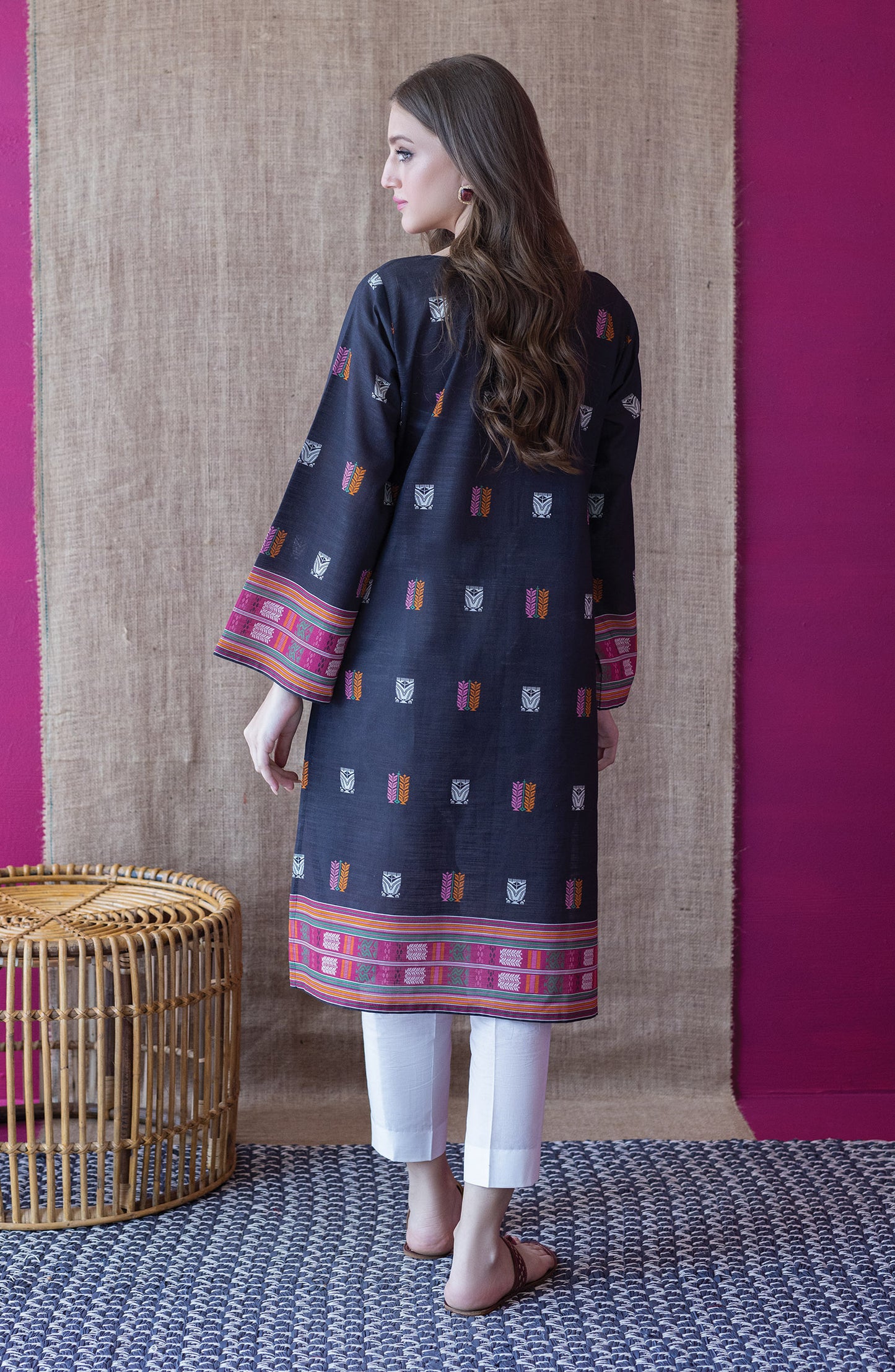 HCS-S-22-107/S BLACK KHADDAR SCSHIRT READY TO WEAR SHIRT