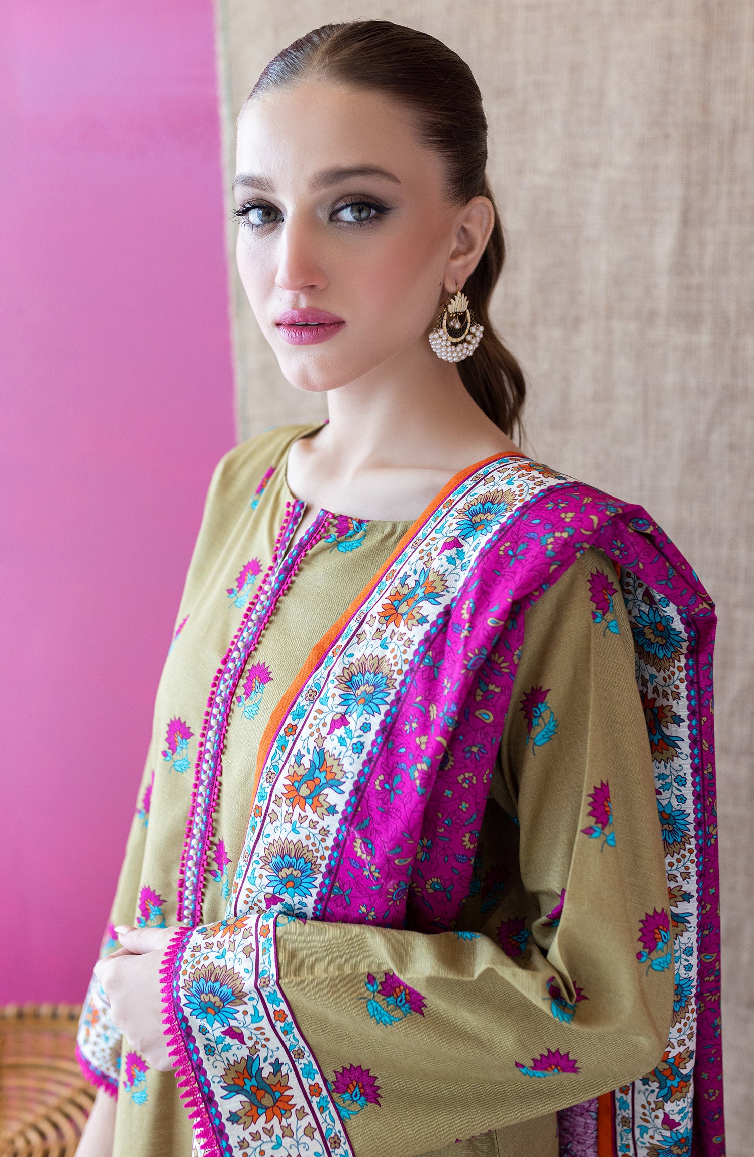 OTL-22-234/S BEIGE KHADDAR  READY TO WEAR SHIRT DUPATTA PANTS
