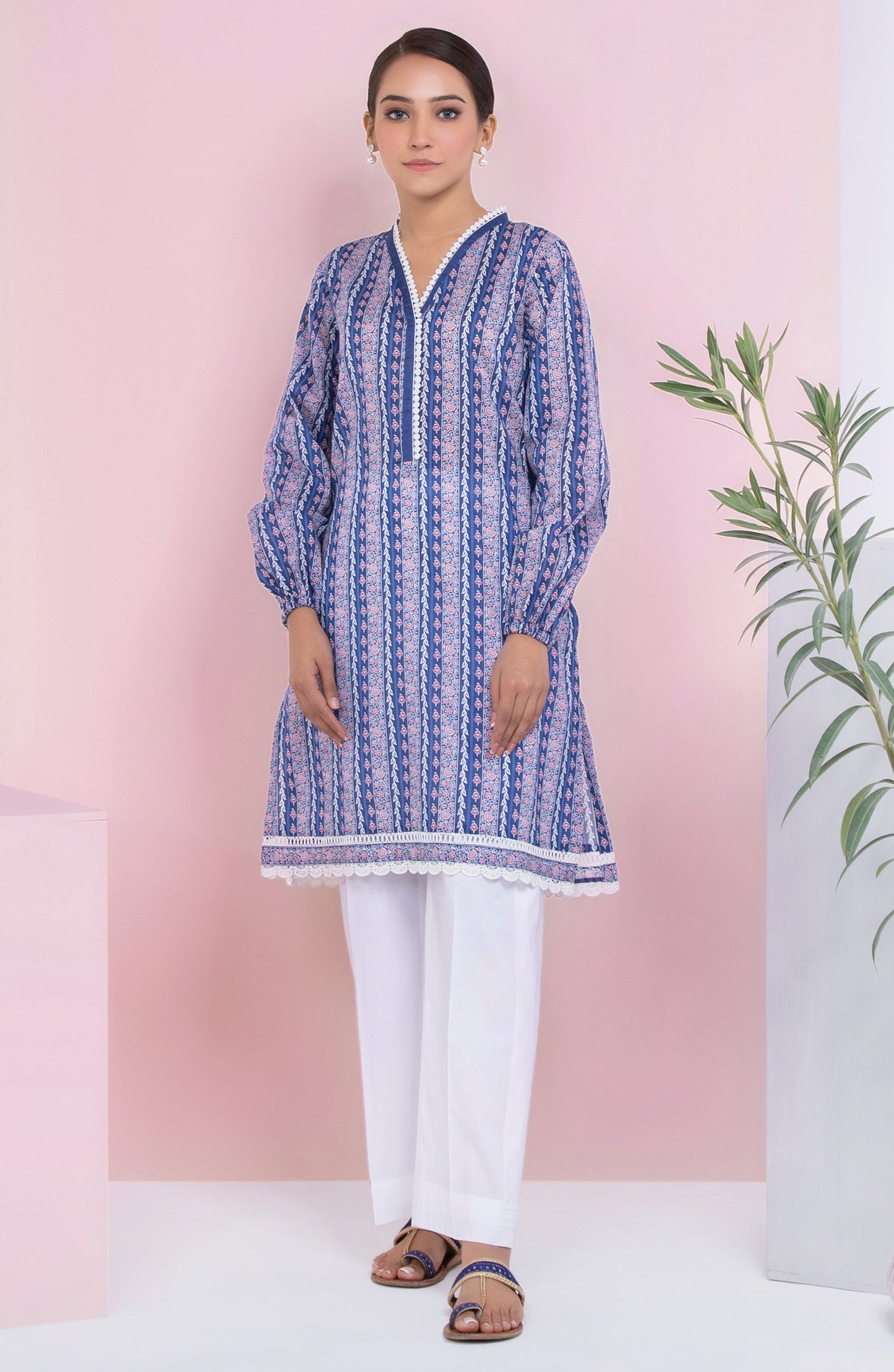 Unstitched 1 Piece Printed Lawn Shirt