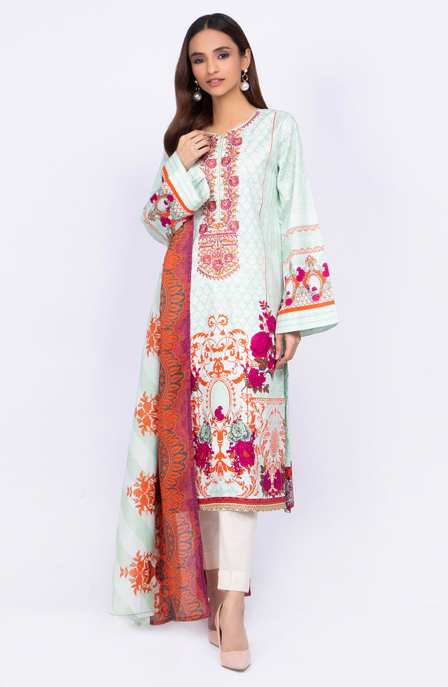 Unstitched 2 Piece Embroidered Lawn Suit