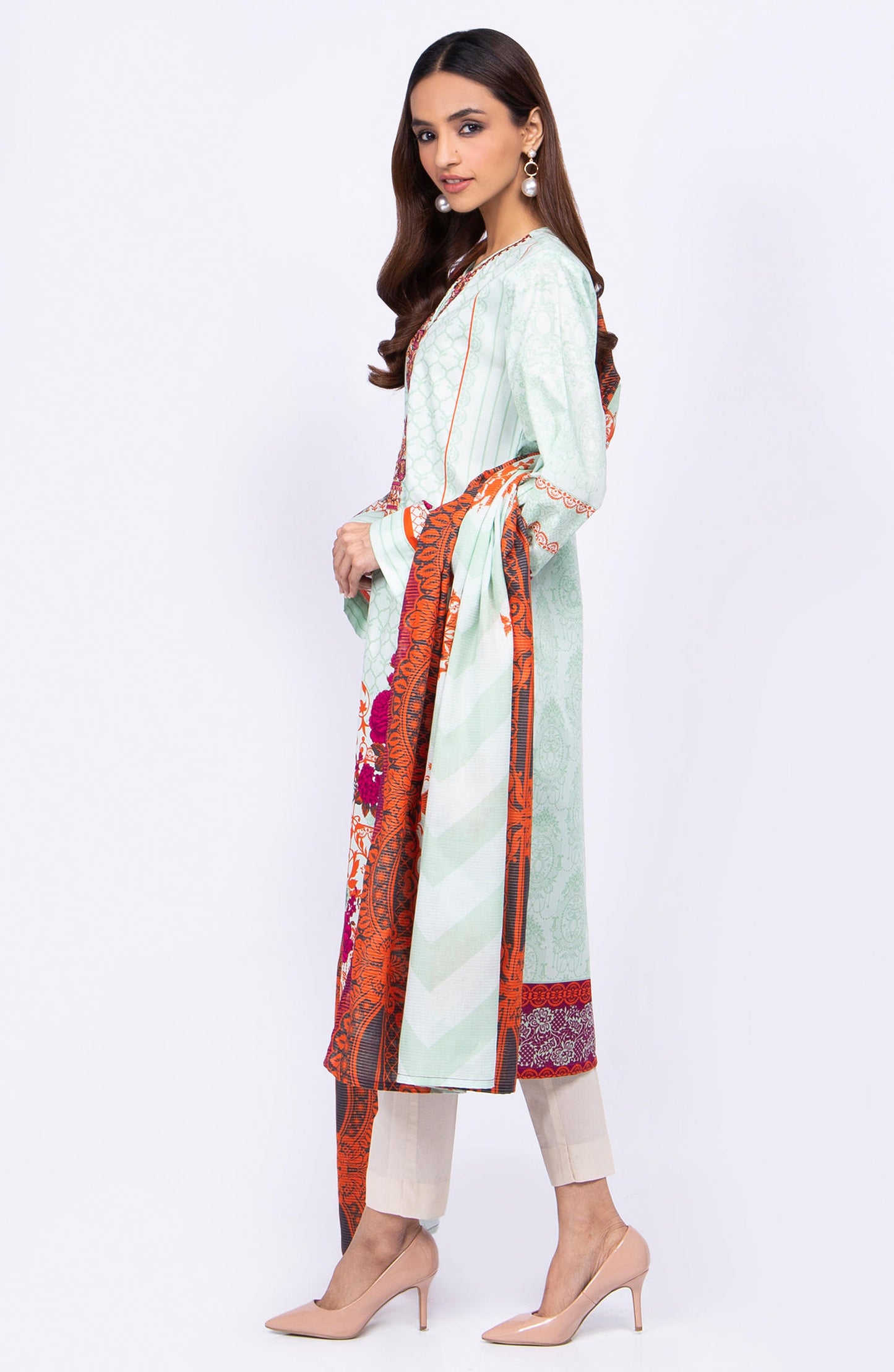 Unstitched 2 Piece Embroidered Lawn Suit (OTL-20-126/B)