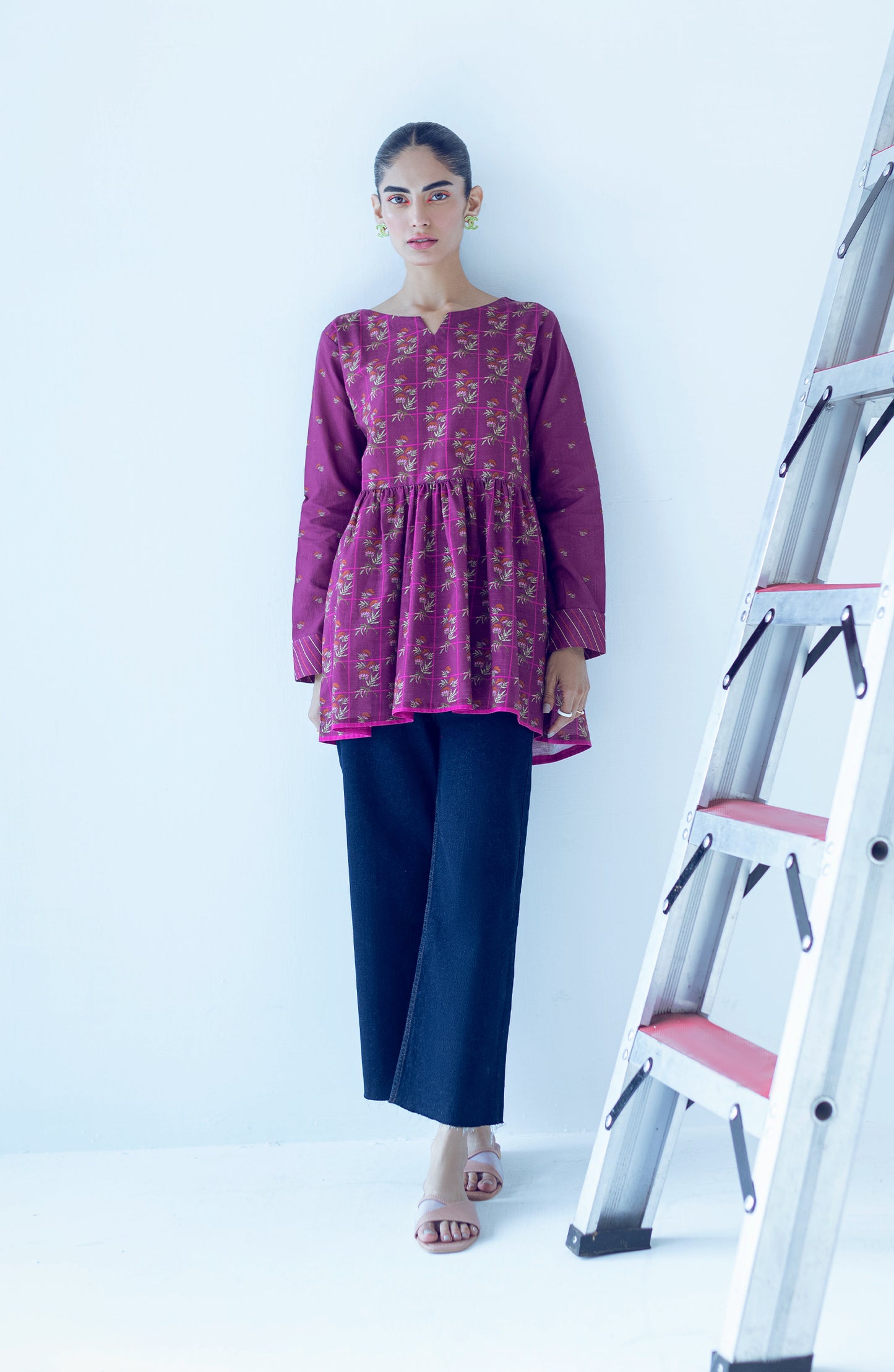 HCS-S-22-081 MAGENTA KHADDAR SCSHIRT READY TO WEAR SHIRT