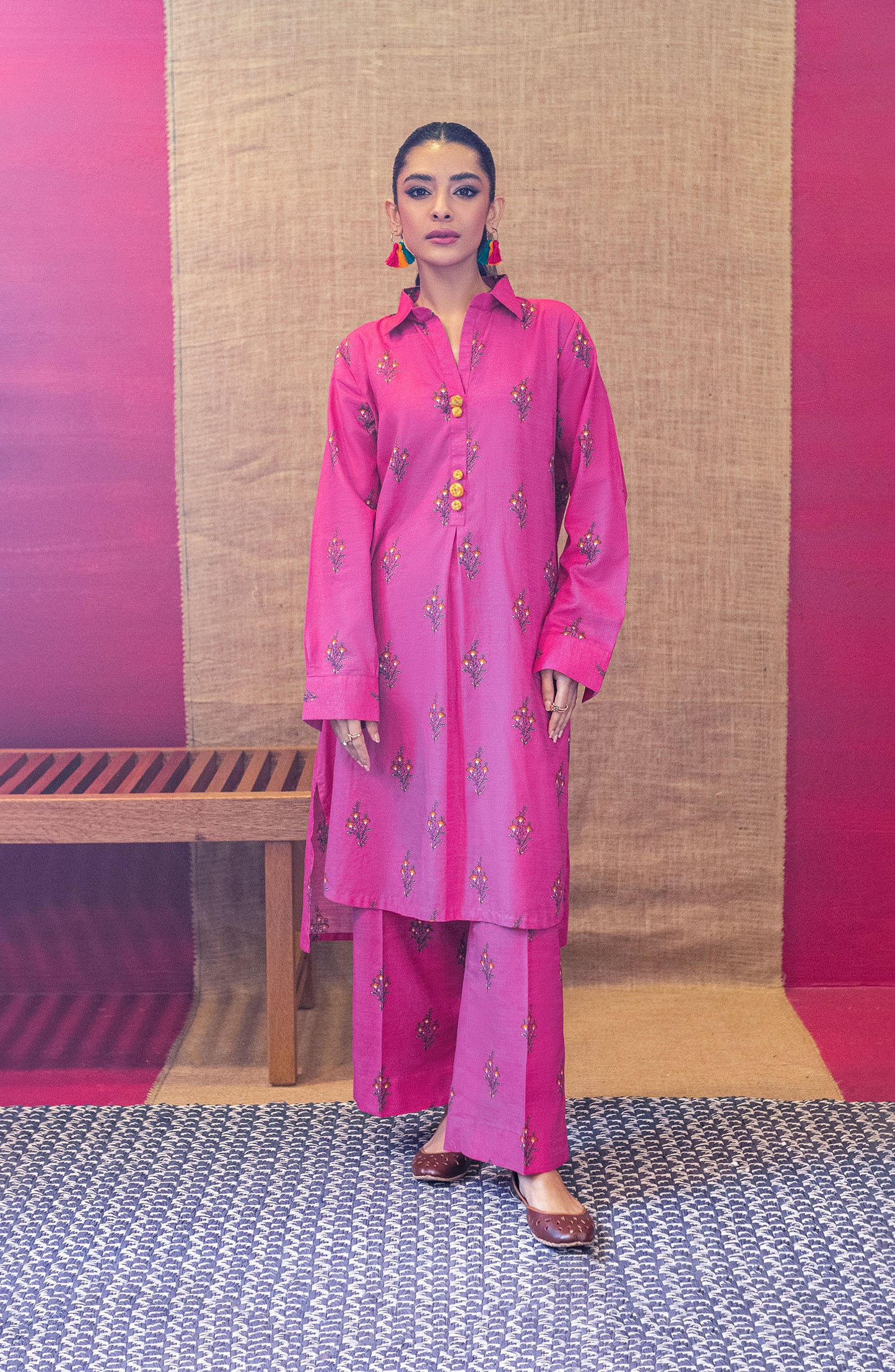 NRDS-22-080/S PINK KHADDAR  READY TO WEAR SHIRT PANTS