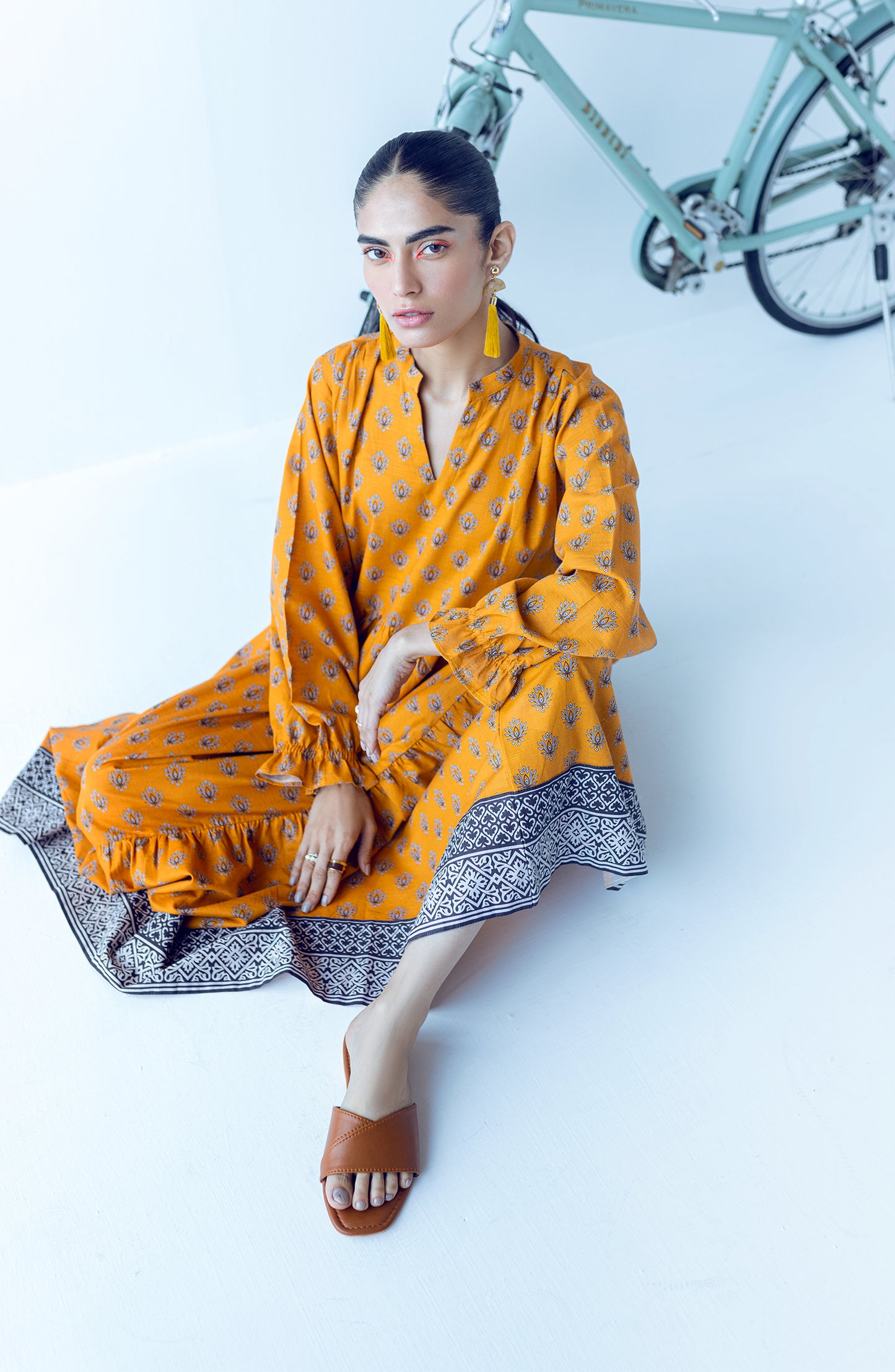HCS-S-22-068/S MUSTARD KHADDAR SCSHIRT READY TO WEAR SHIRT