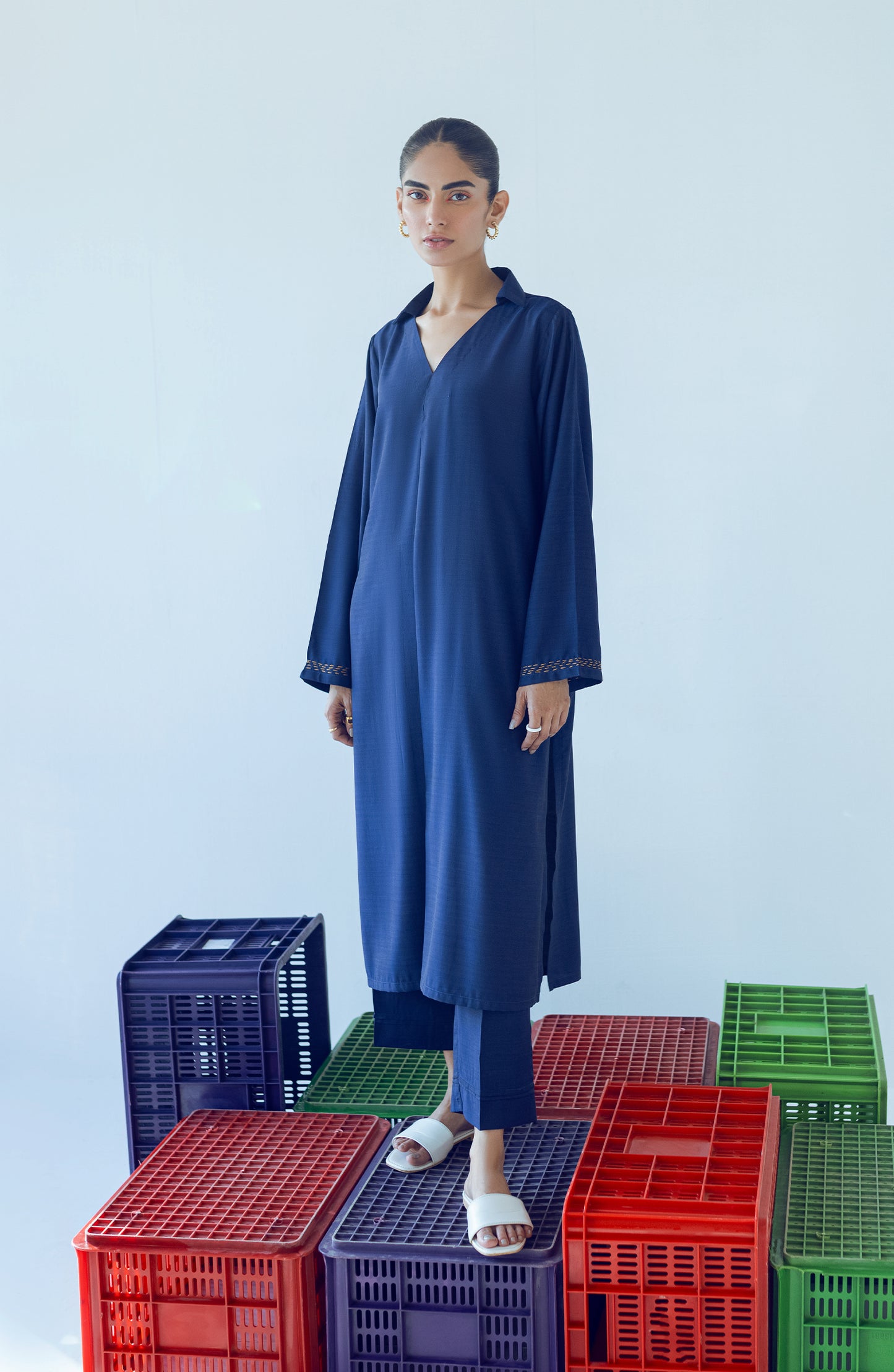 NW-MS-PL-22-002 BLUE VISCOSE  READY TO WEAR SHIRT PANTS