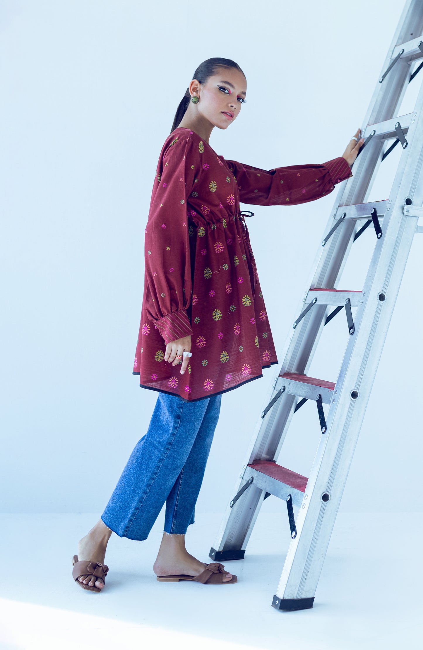 HCS-S-22-082 MAROON KHADDAR SCSHIRT READY TO WEAR SHIRT