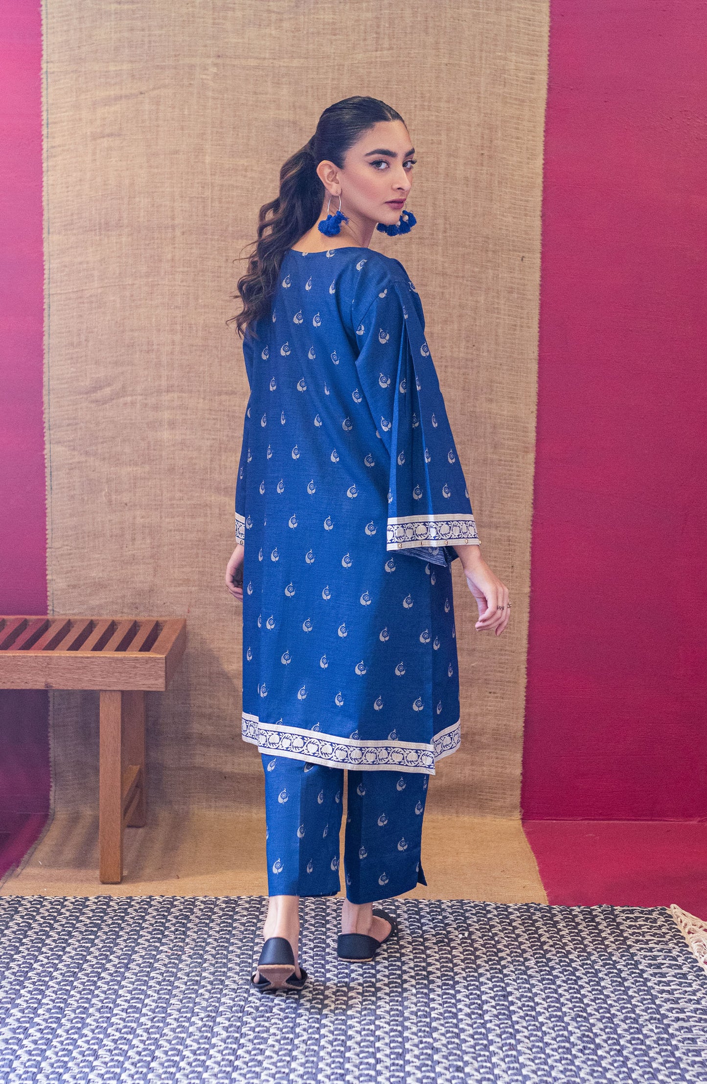 NRDS-22-085/U BLUE KHADDAR  UNSTITCHED SHIRT PANTS
