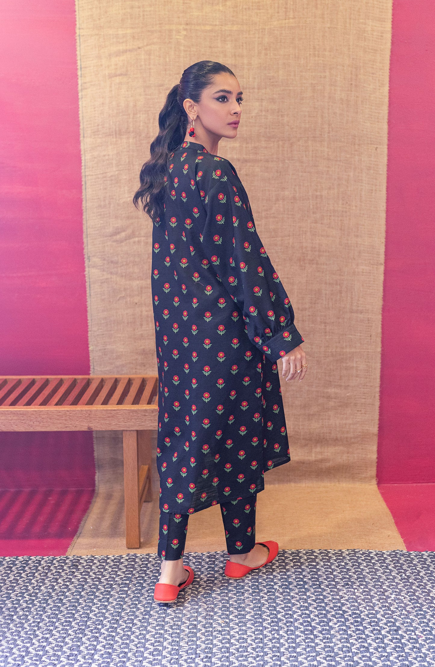 NRDS-22-079/S BLACK KHADDAR  READY TO WEAR SHIRT PANTS