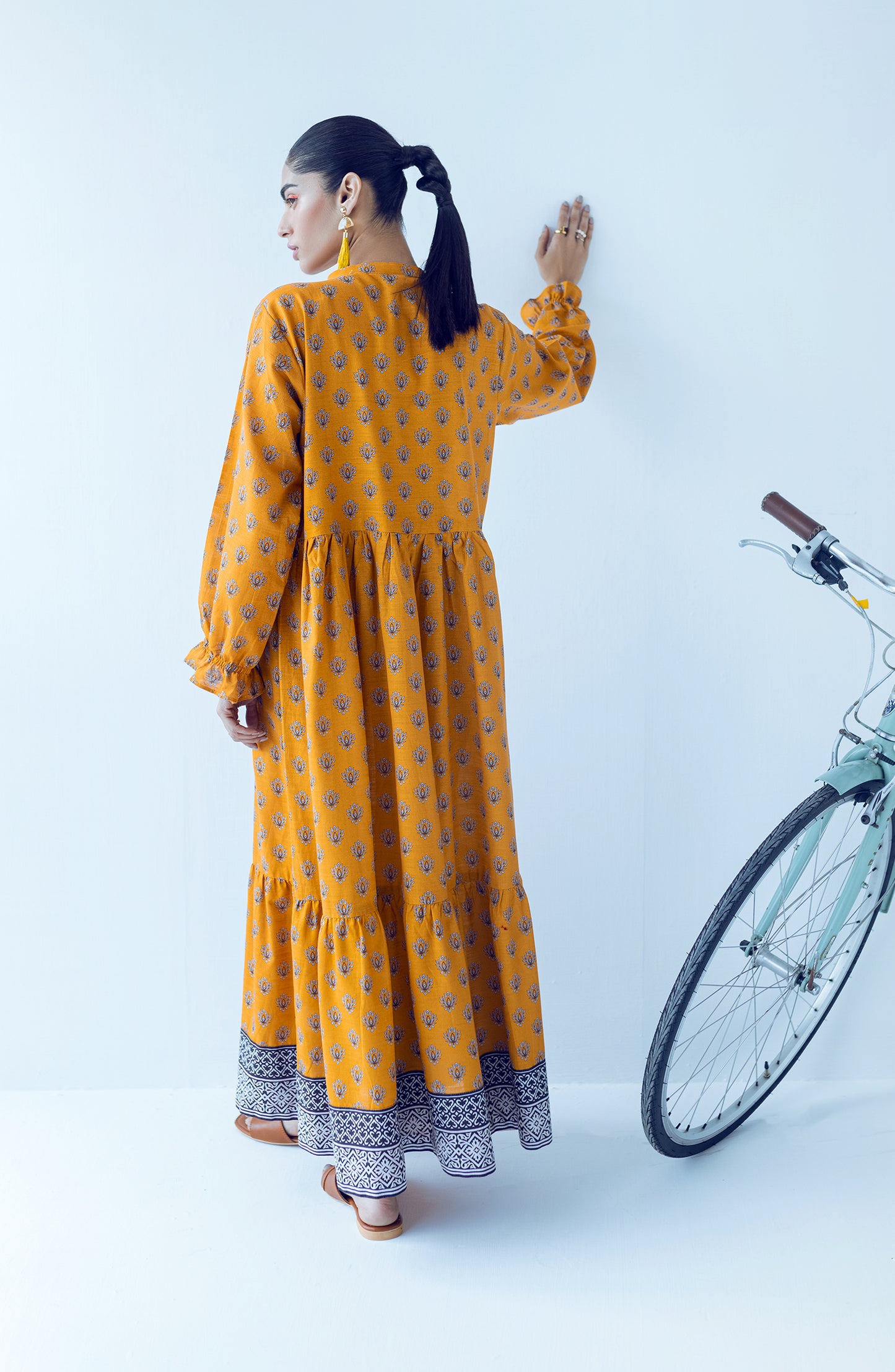 HCS-S-22-068/S MUSTARD KHADDAR SCSHIRT READY TO WEAR SHIRT