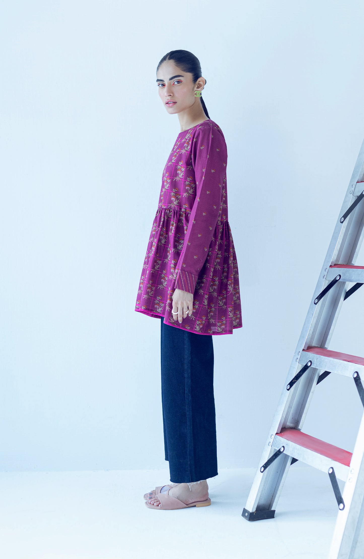 HCS-S-22-081 MAGENTA KHADDAR SCSHIRT READY TO WEAR SHIRT