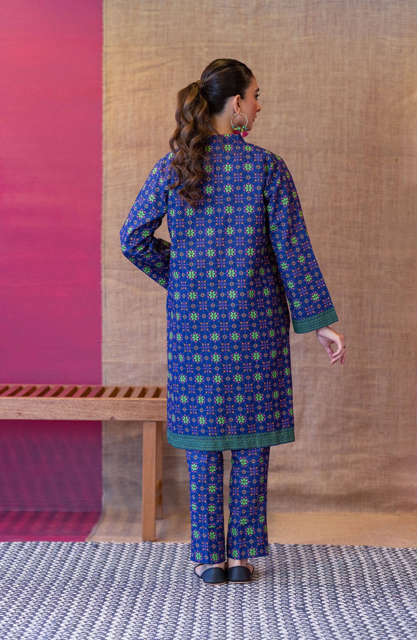 NRDS-22-082/U BLUE KHADDAR  UNSTITCHED SHIRT PANTS