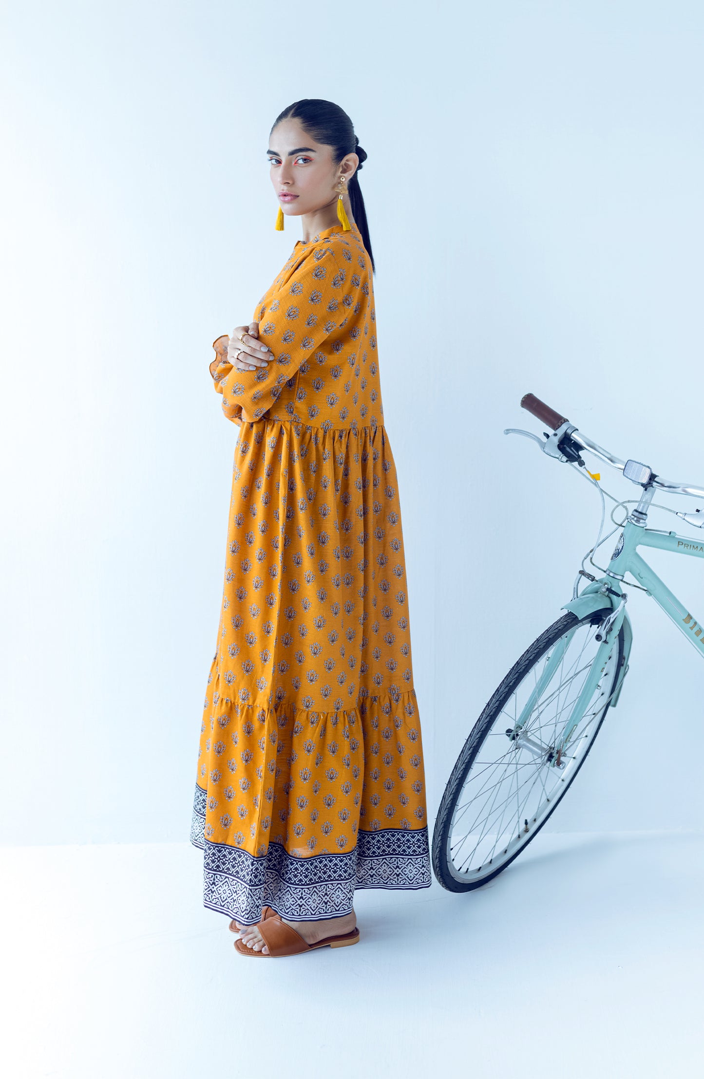 HCS-S-22-068/S MUSTARD KHADDAR SCSHIRT READY TO WEAR SHIRT