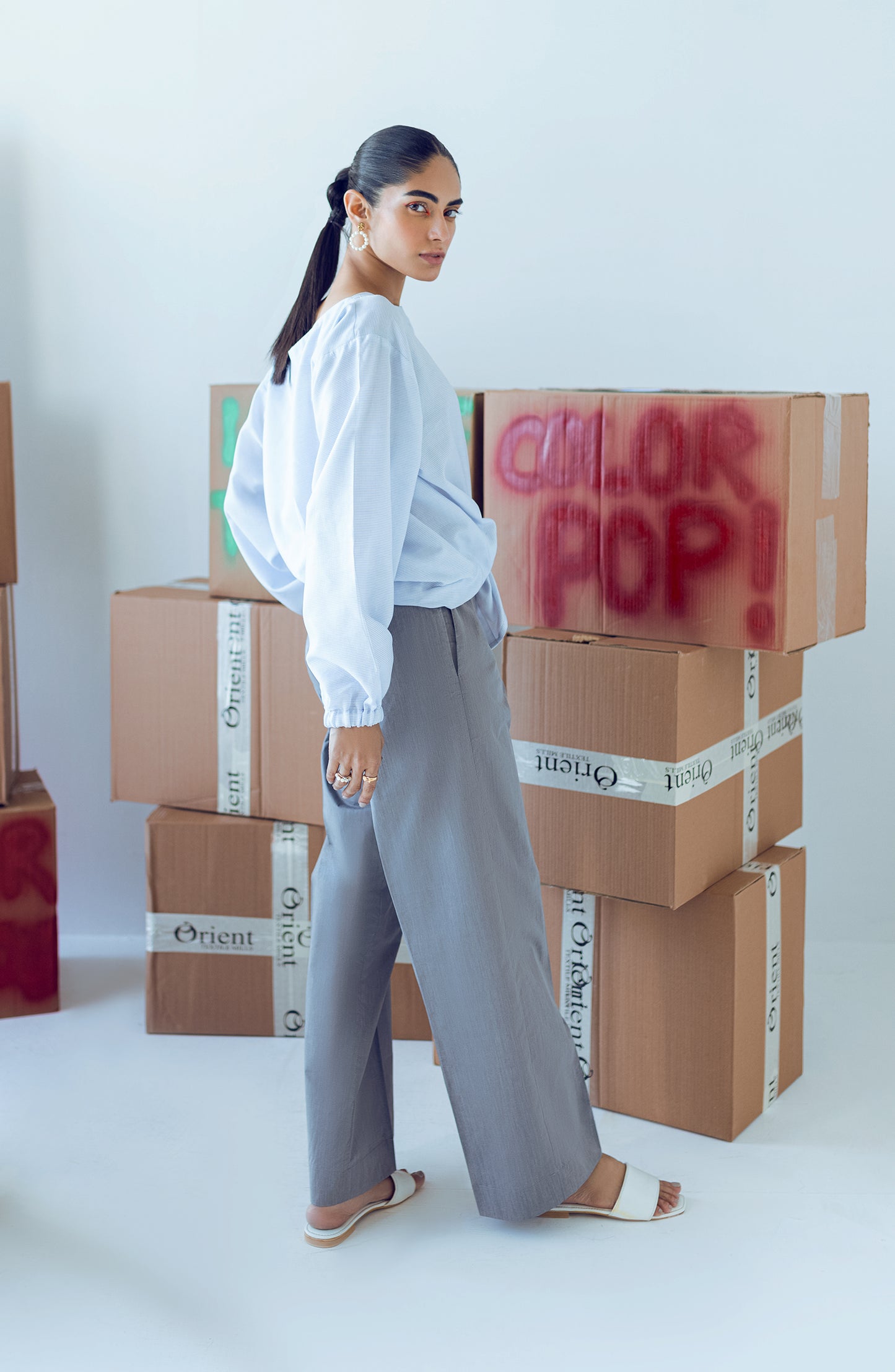 NRW-017/S GREY COTTON SCPANTS WESTERN PANTS