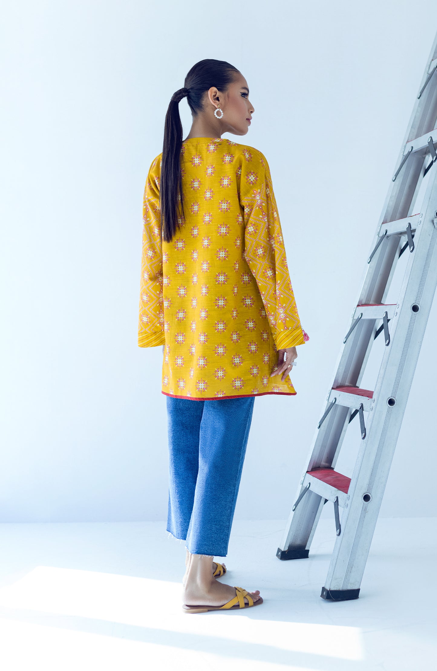 HCS-S-22-077 YELLOW KHADDAR SCSHIRT READY TO WEAR SHIRT