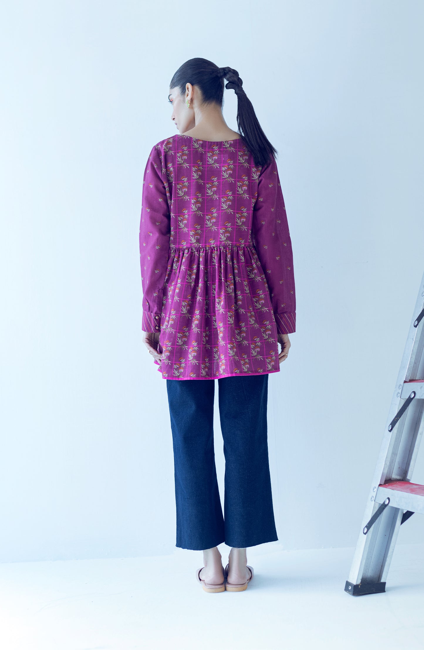HCS-S-22-081 MAGENTA KHADDAR SCSHIRT READY TO WEAR SHIRT