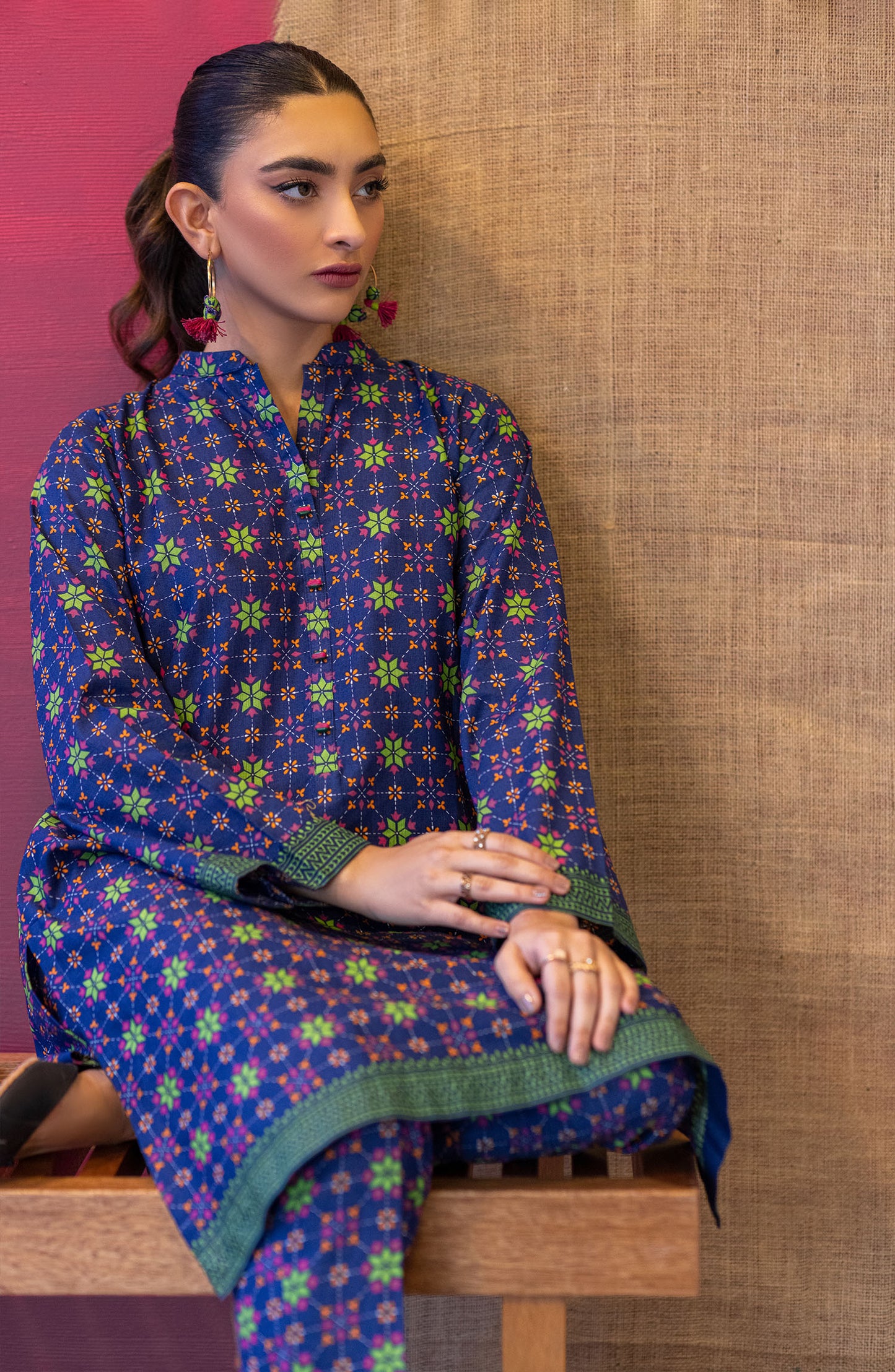 NRDS-22-082/U BLUE KHADDAR  UNSTITCHED SHIRT PANTS