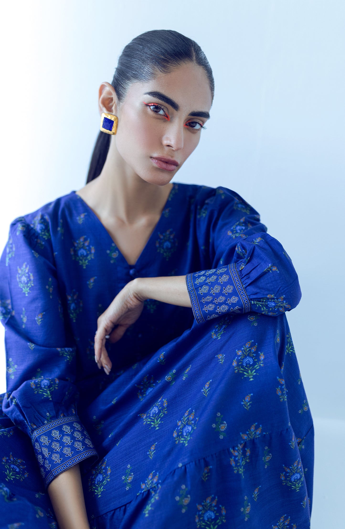 HCS-S-22-070/S BLUE KHADDAR SCSHIRT READY TO WEAR SHIRT