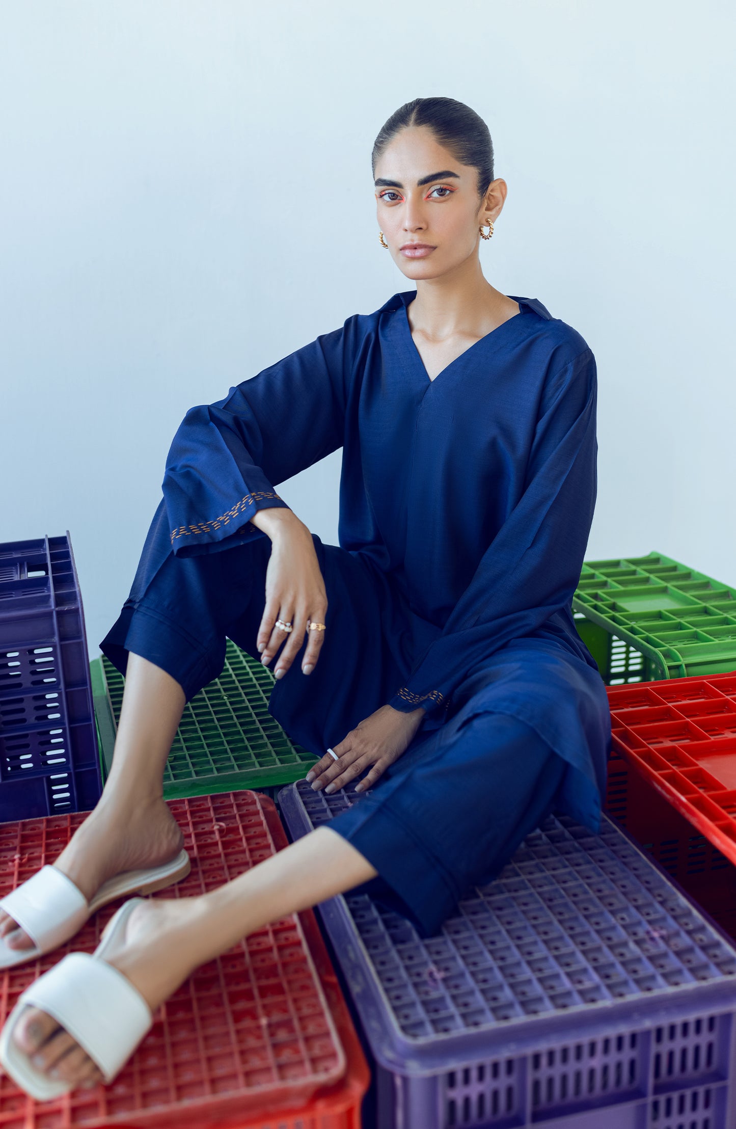 NW-MS-PL-22-002 BLUE VISCOSE  READY TO WEAR SHIRT PANTS
