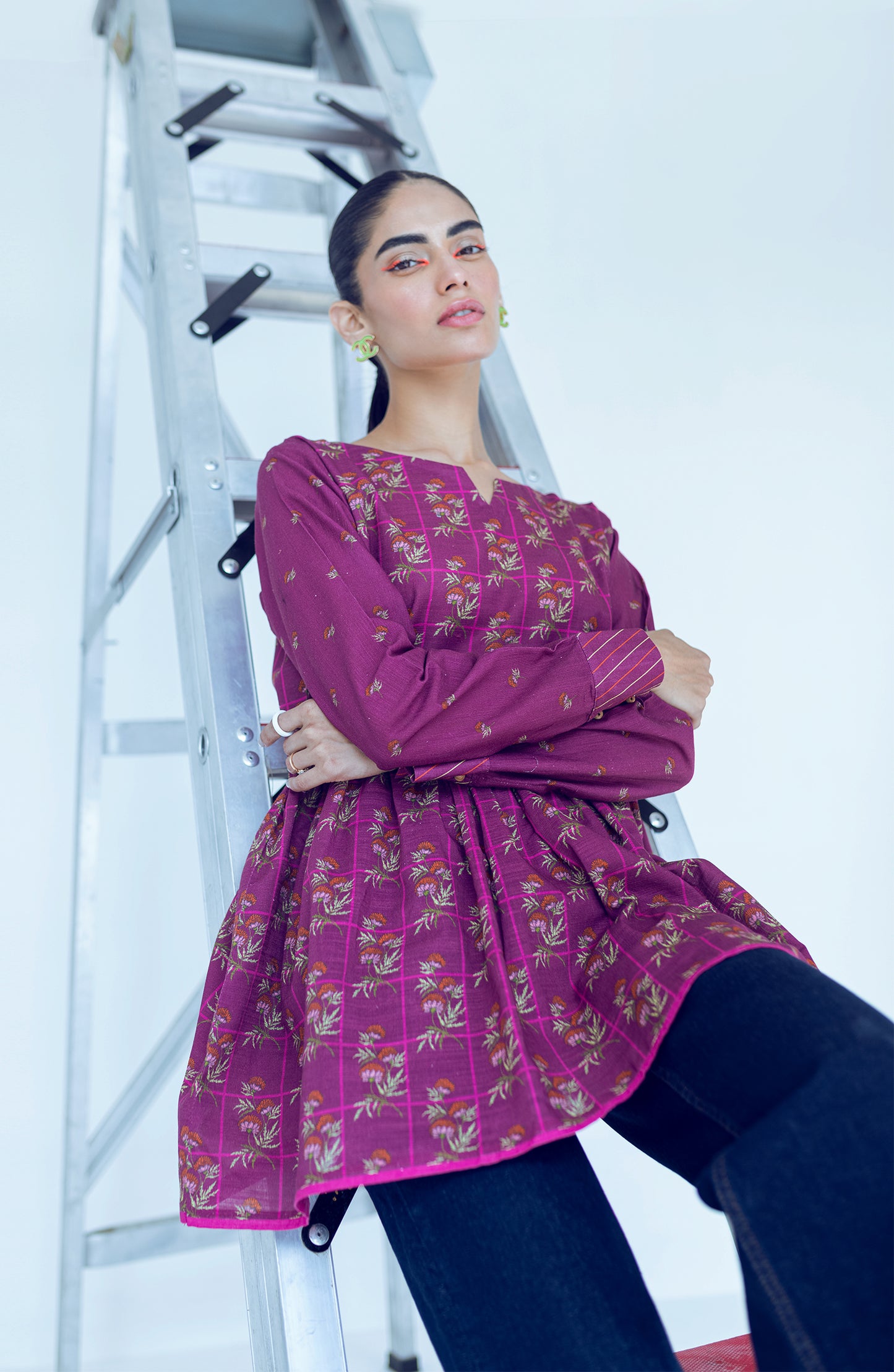 HCS-S-22-081 MAGENTA KHADDAR SCSHIRT READY TO WEAR SHIRT