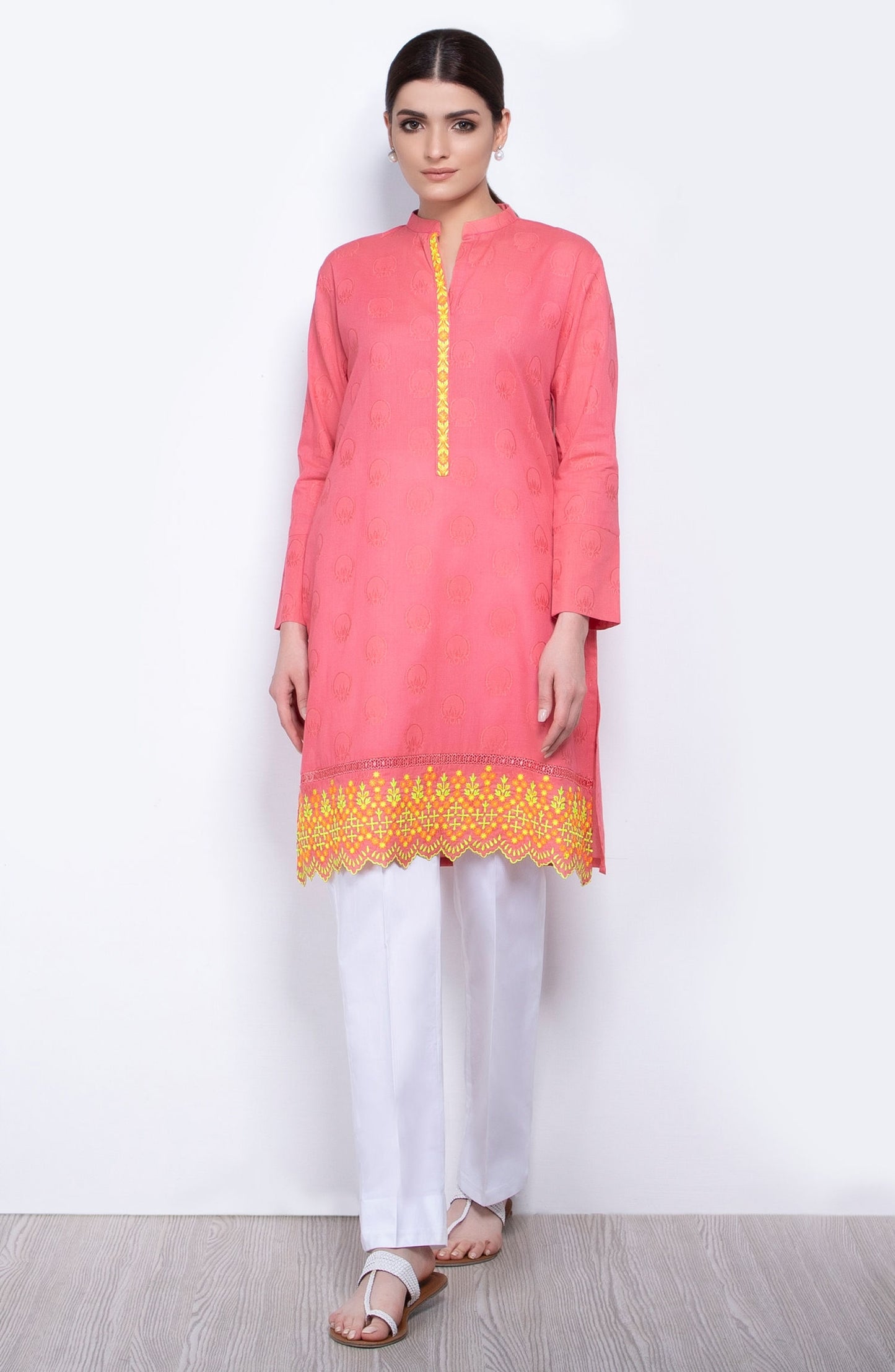 Unstitched 1 Piece Embroidered Jacquard Shirt
