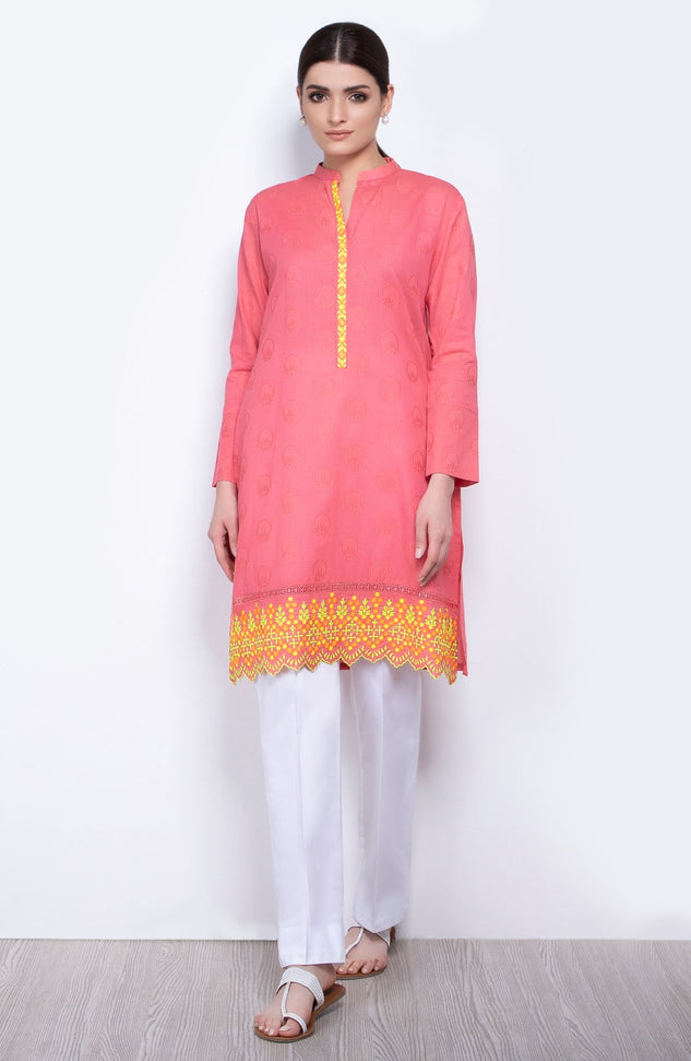 Unstitched 1 Piece Embroidered Jacquard Shirt