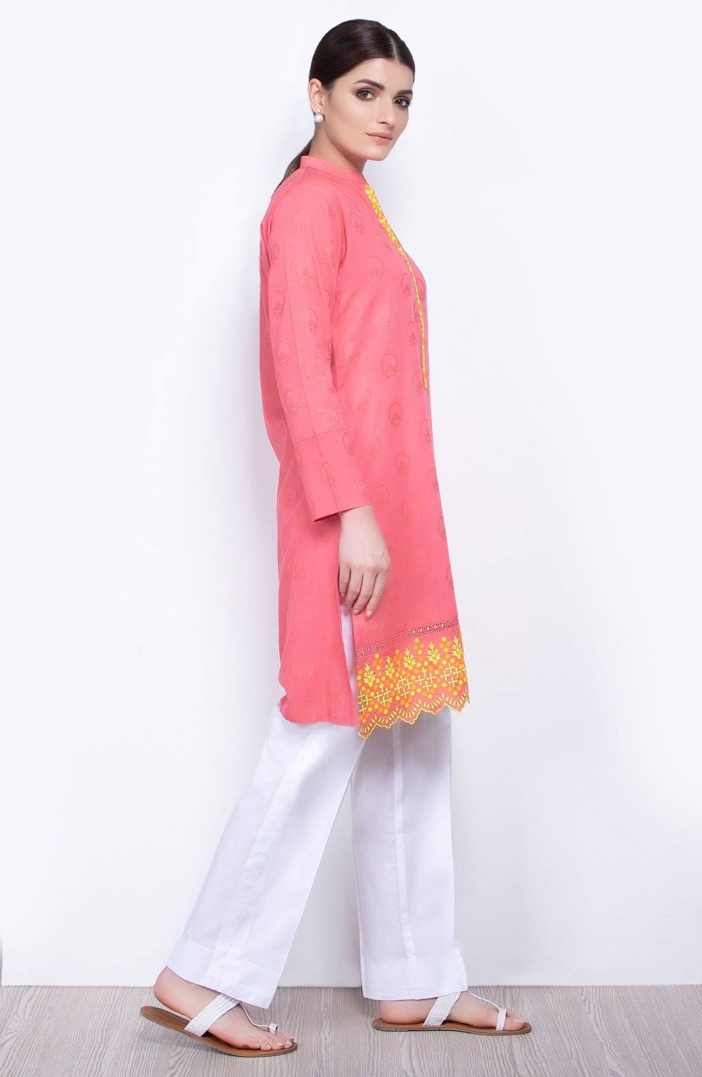 Unstitched 1 Piece Embroidered Jacquard Shirt