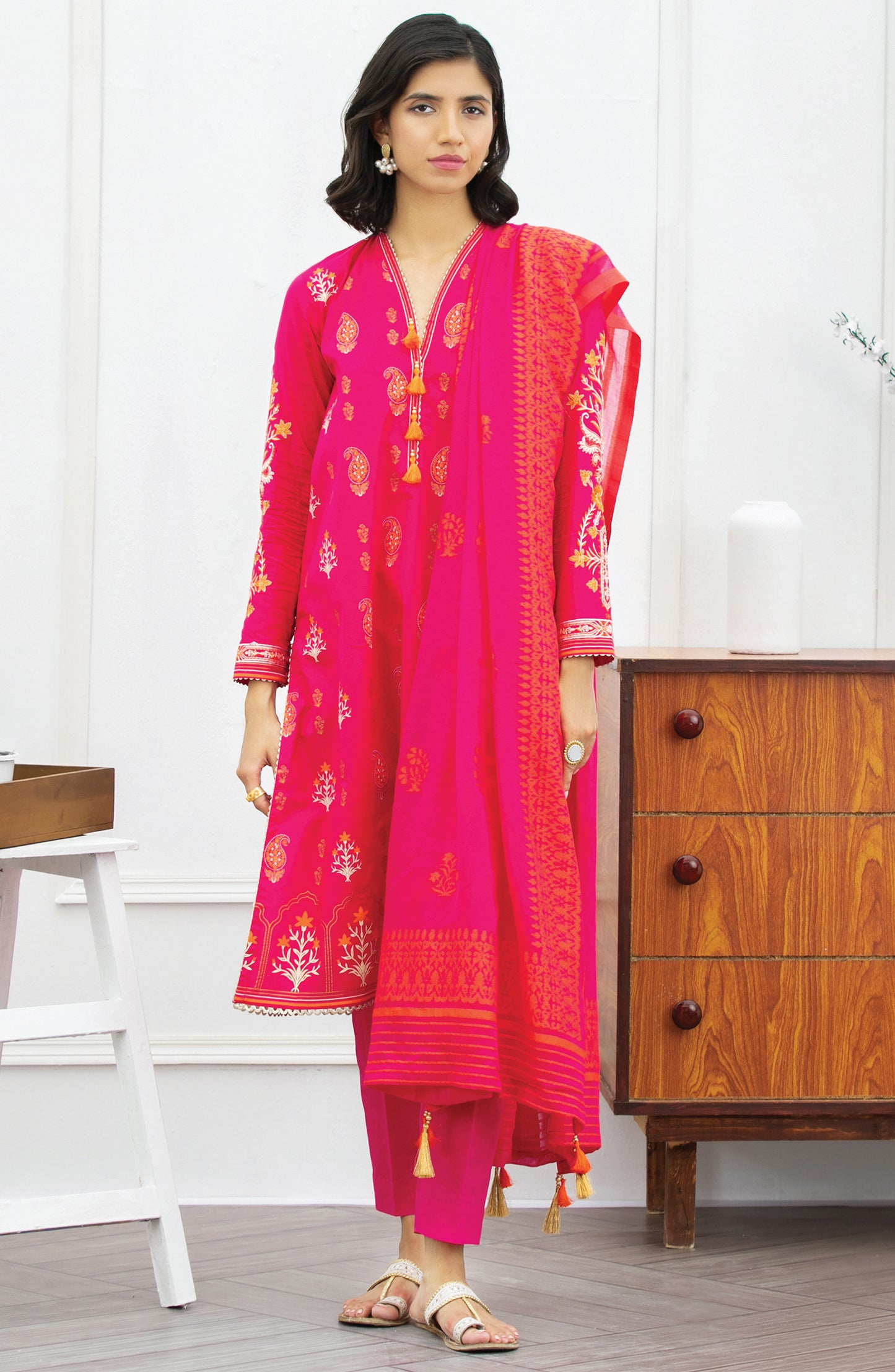 Unstitched 3 Piece Embroidered Lawn Suit
