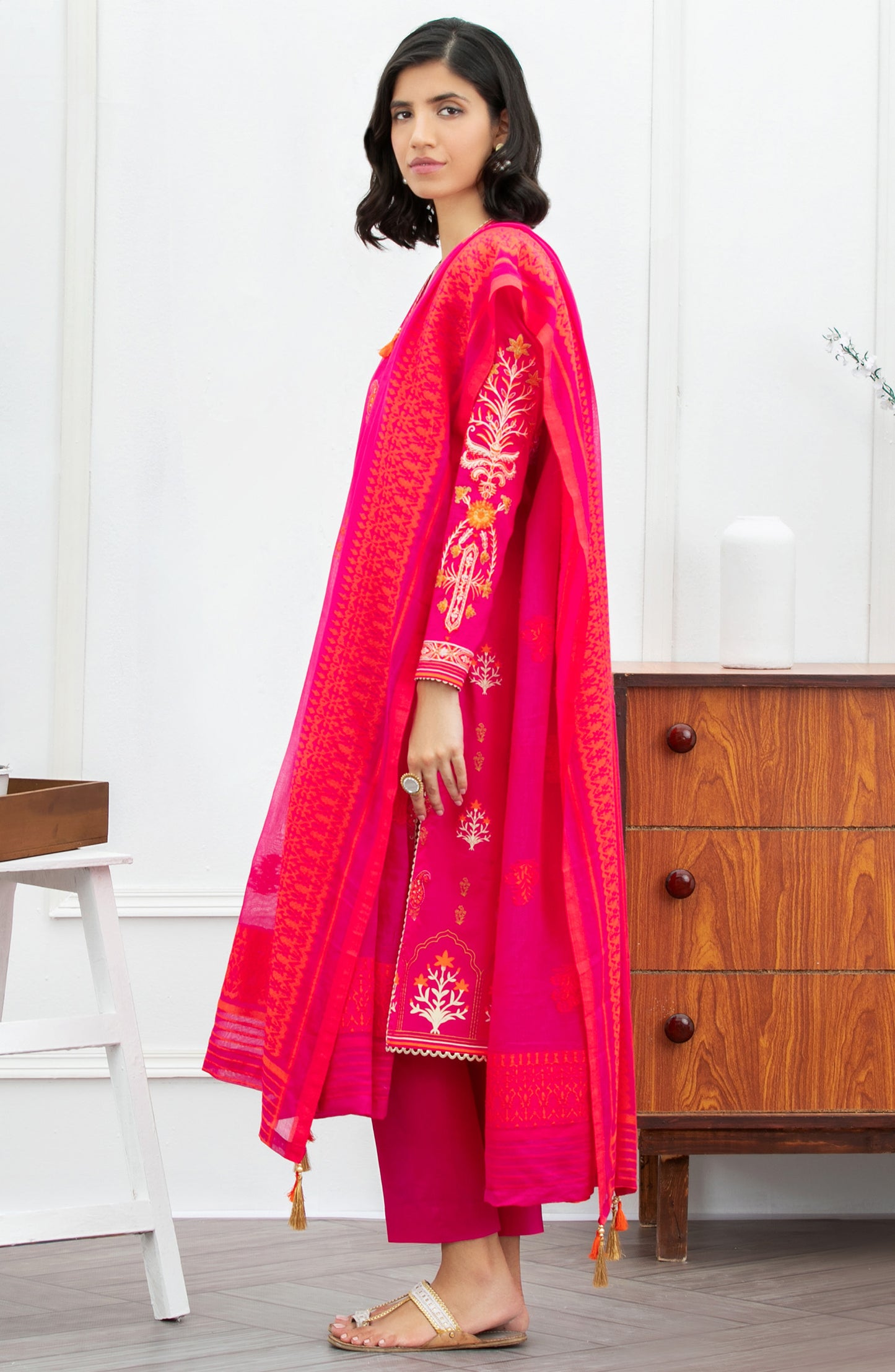 Unstitched 3 Piece Embroidered Lawn Suit