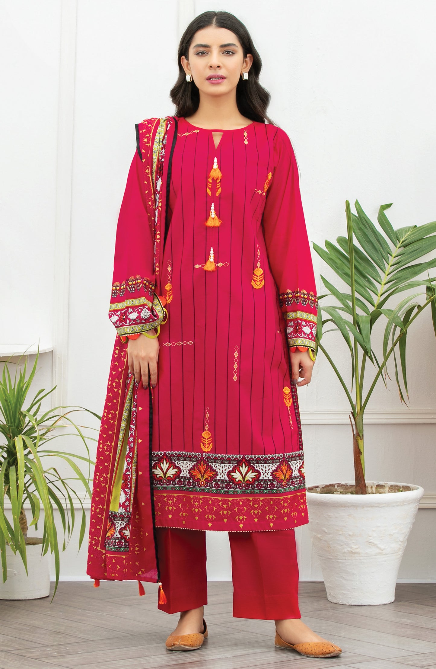 Unstitched 3 Piece Embroidered Lawn Suit