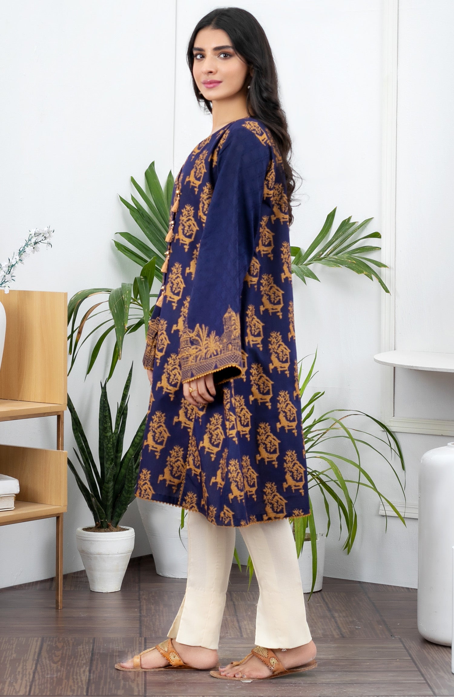 HCS-22-062/U BLUE JACQUARD SCSHIRT UNSTITCHED SHIRT