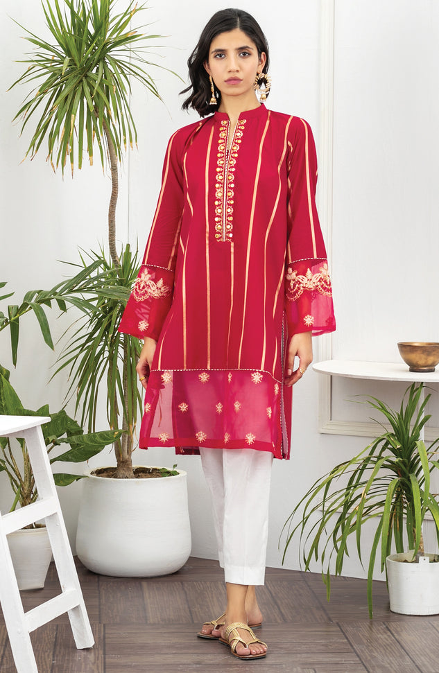 Unstitched 1 Piece Embroidered Maysuri Shirt