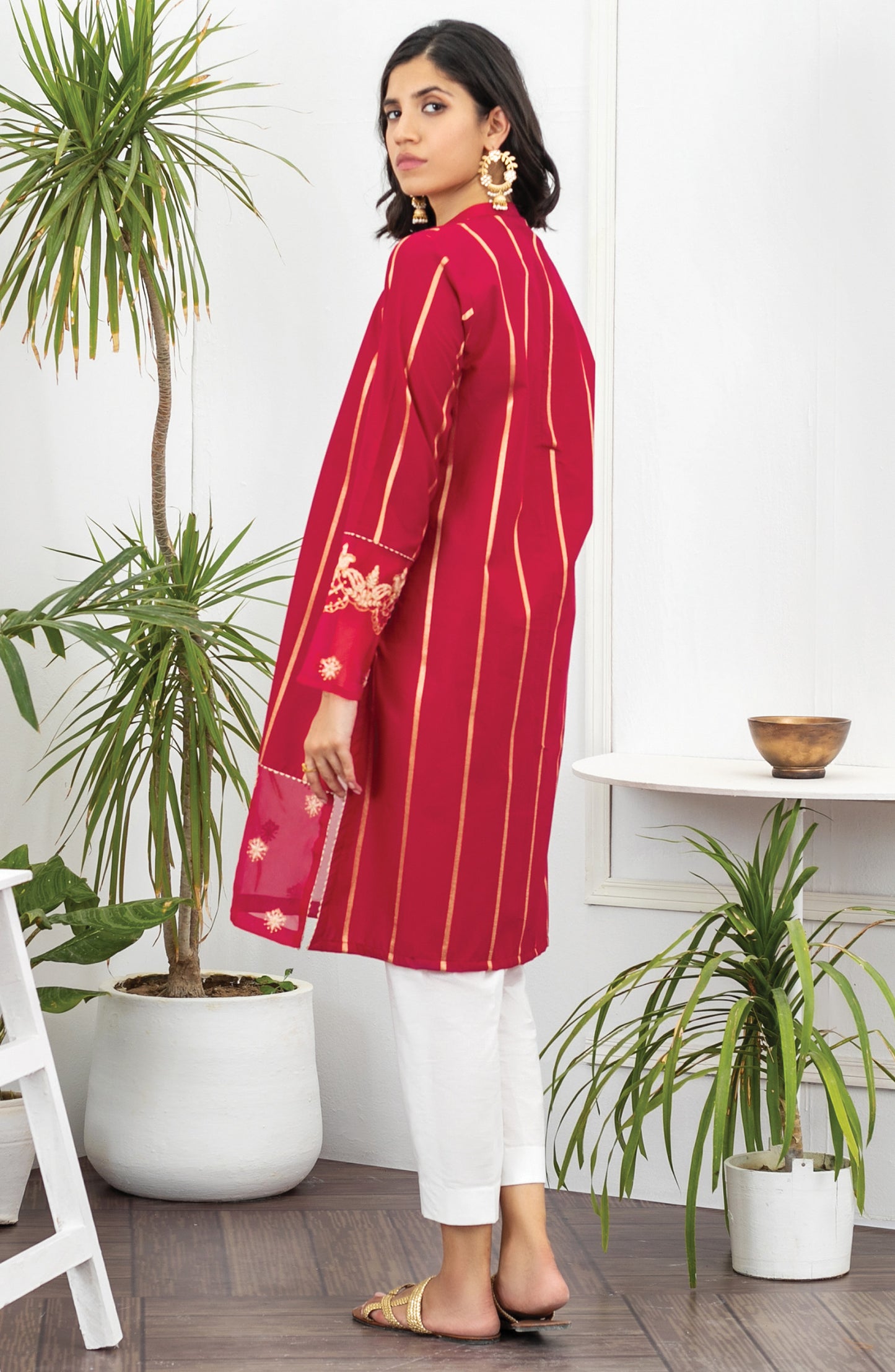 Unstitched 1 Piece Embroidered Maysuri Shirt