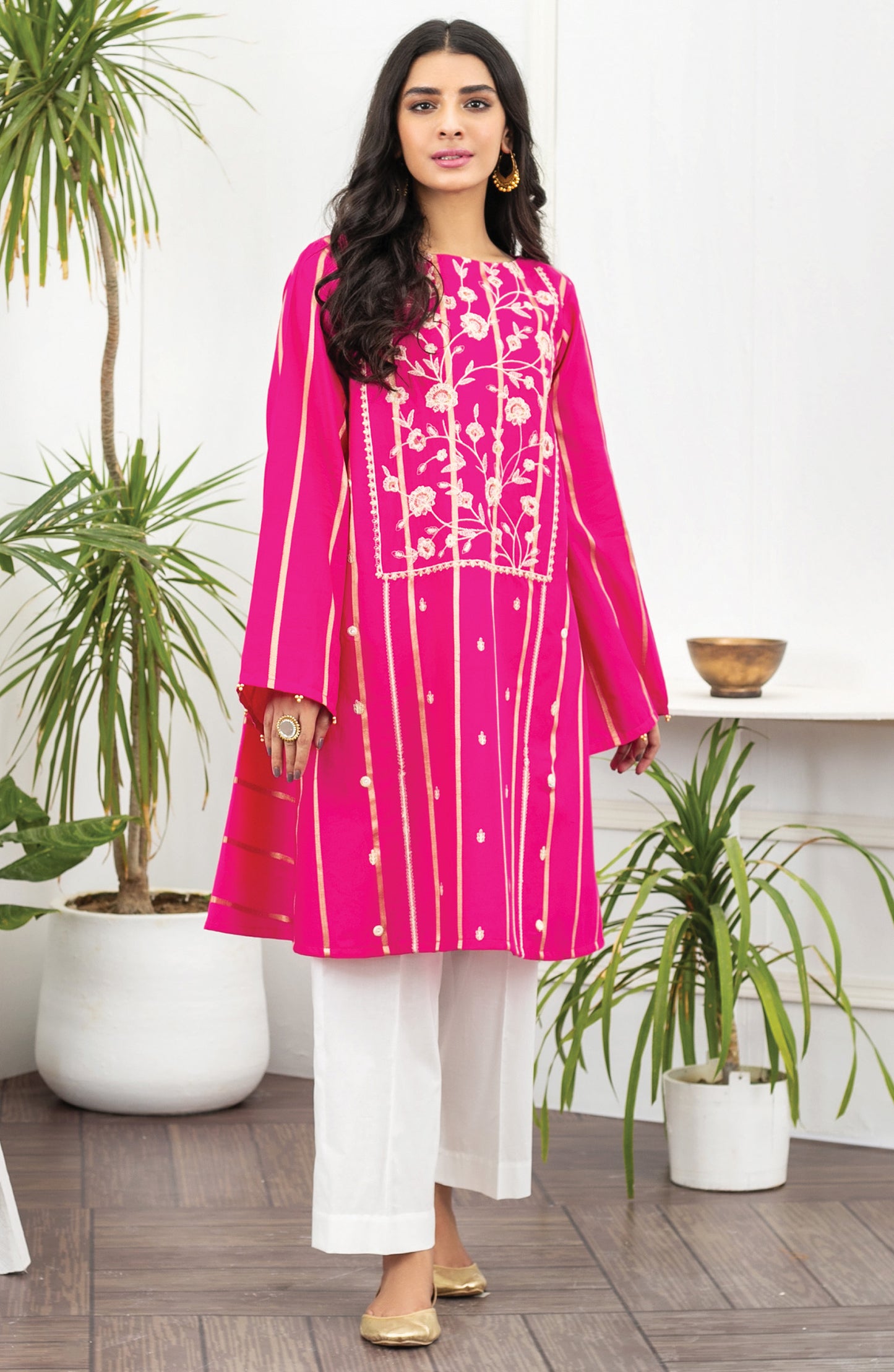 Unstitched 1 Piece Embroidered Maysuri Shirt