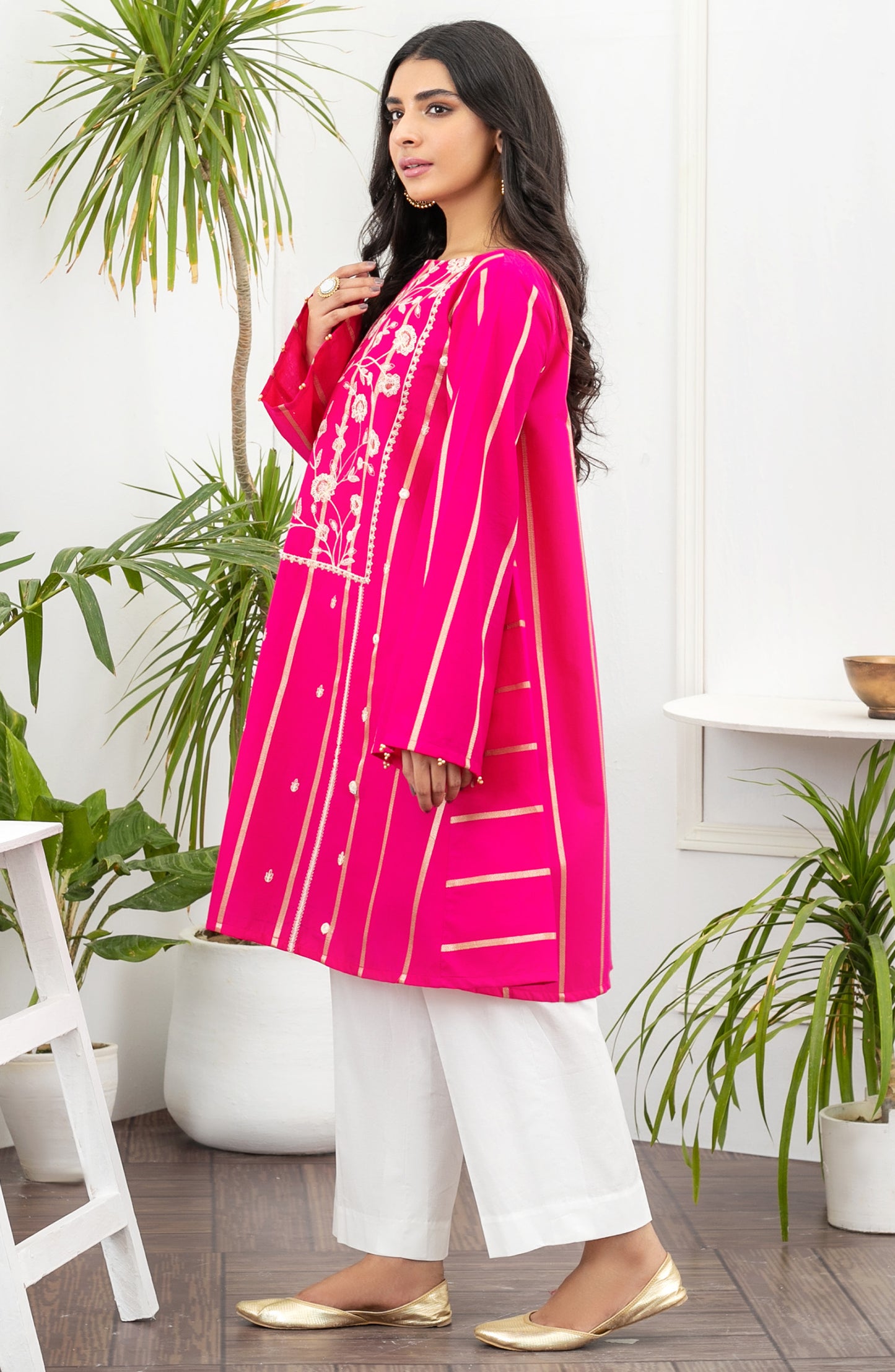 Unstitched 1 Piece Embroidered Maysuri Shirt