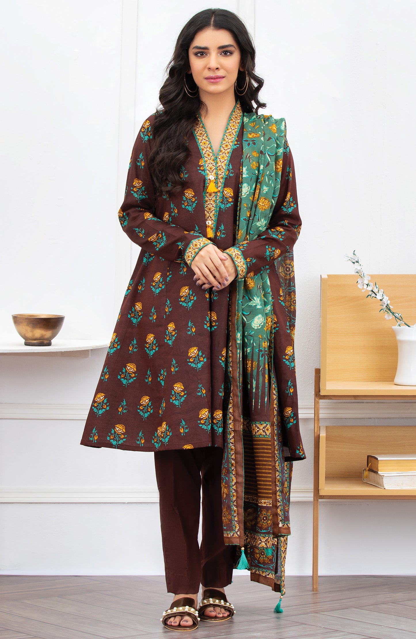 Unstitched 3 Piece Printed Lawn Suit